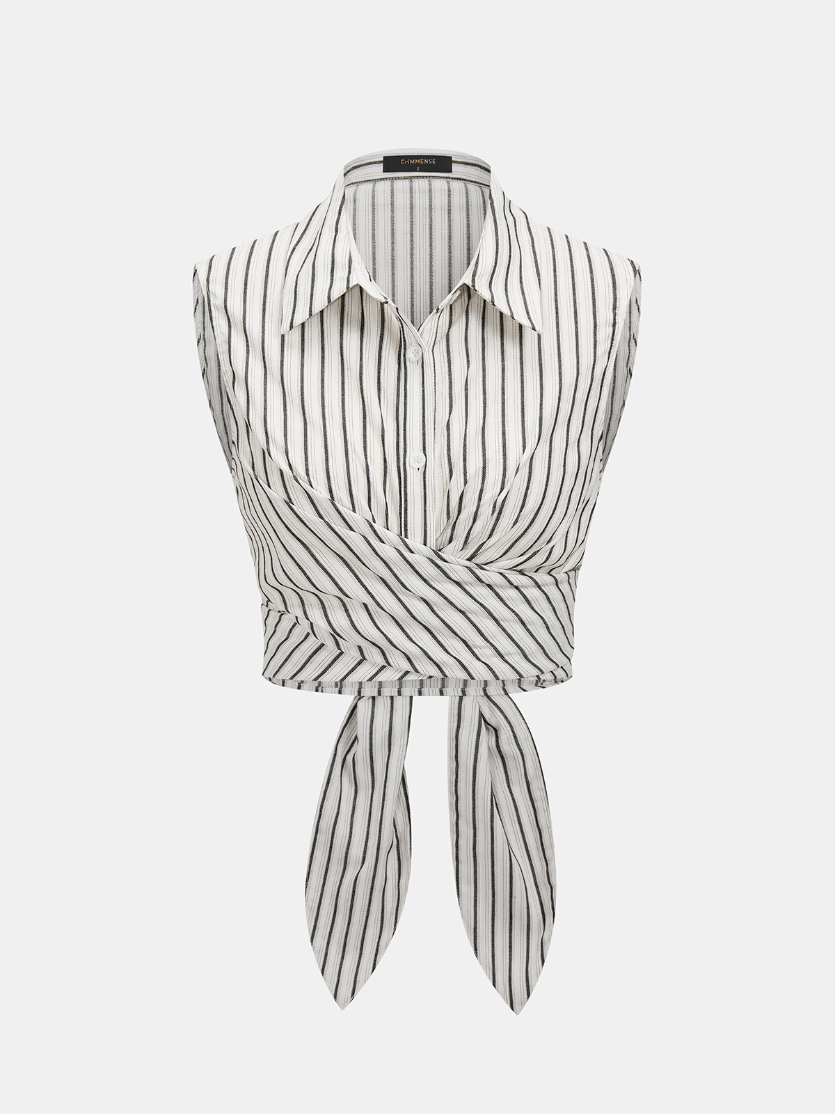 Striped Tie-Back Cotton Top & Pants Set for Women Spring Collection