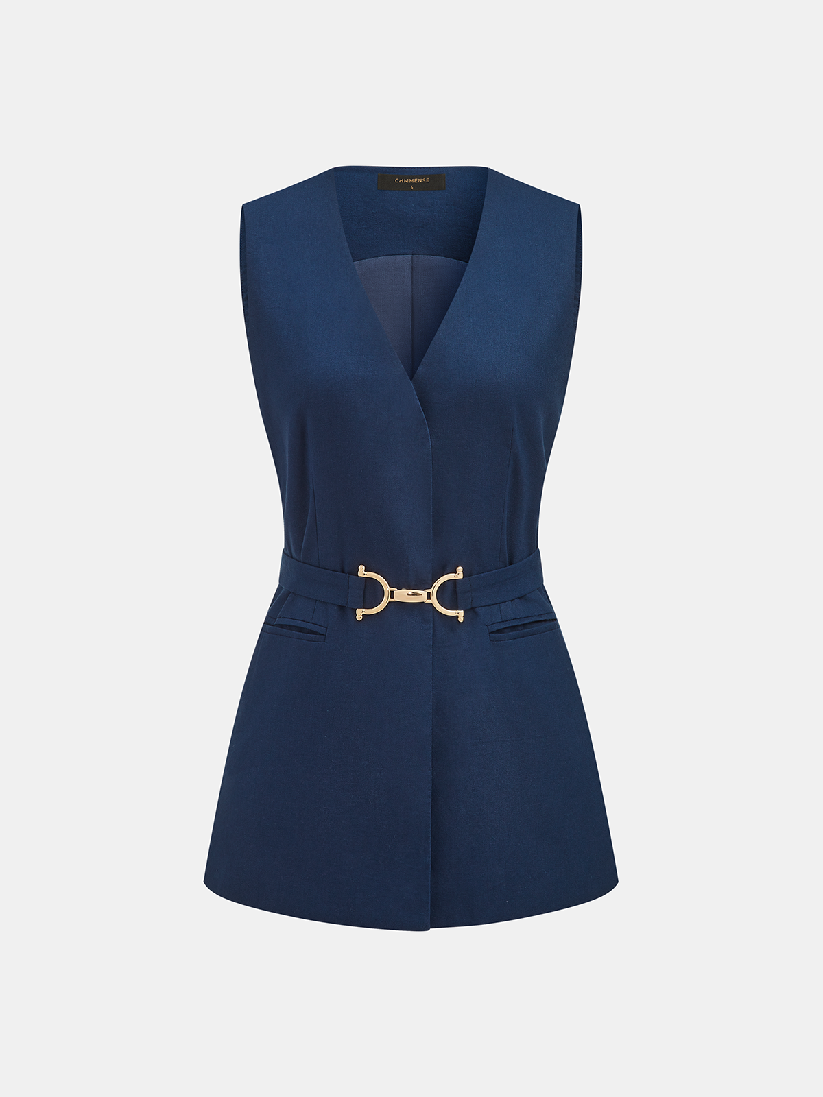 Belted Tailored Vest & Shorts Set for Women Summer Chic