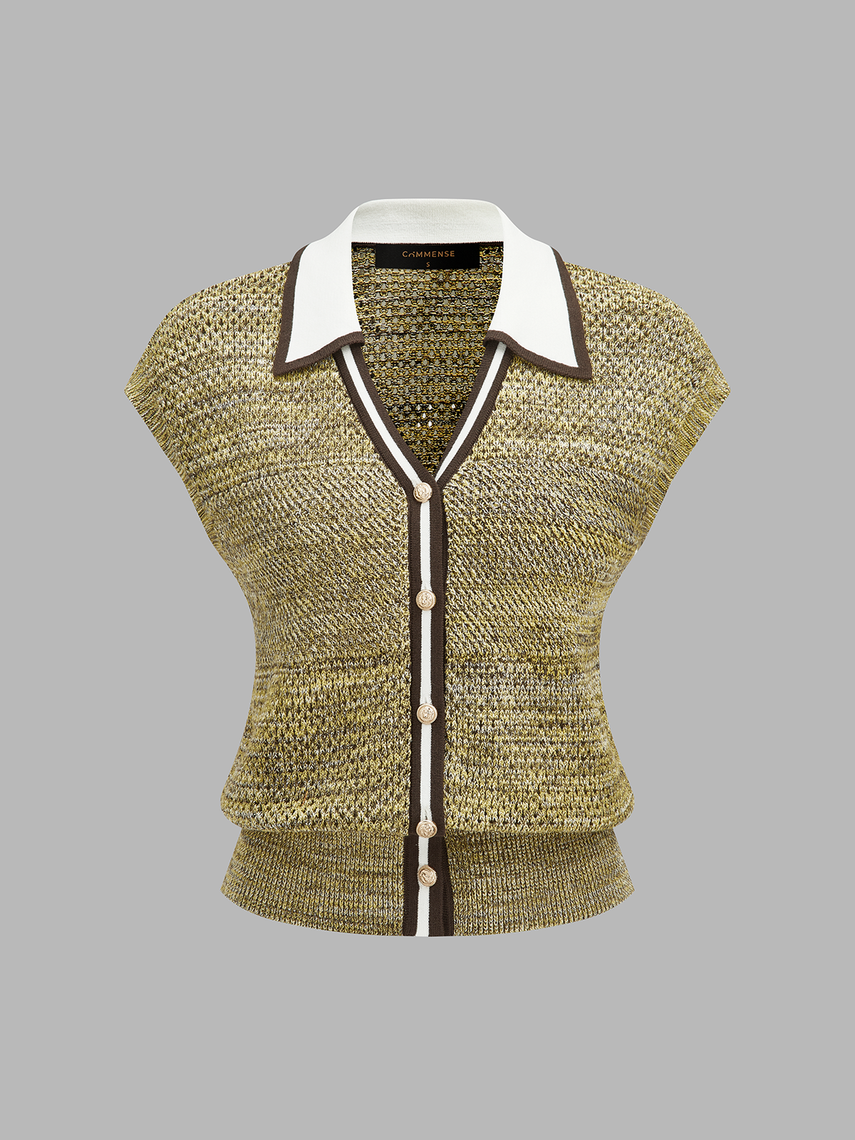 Contrast Trim Textured Knit Top for Casual Wear