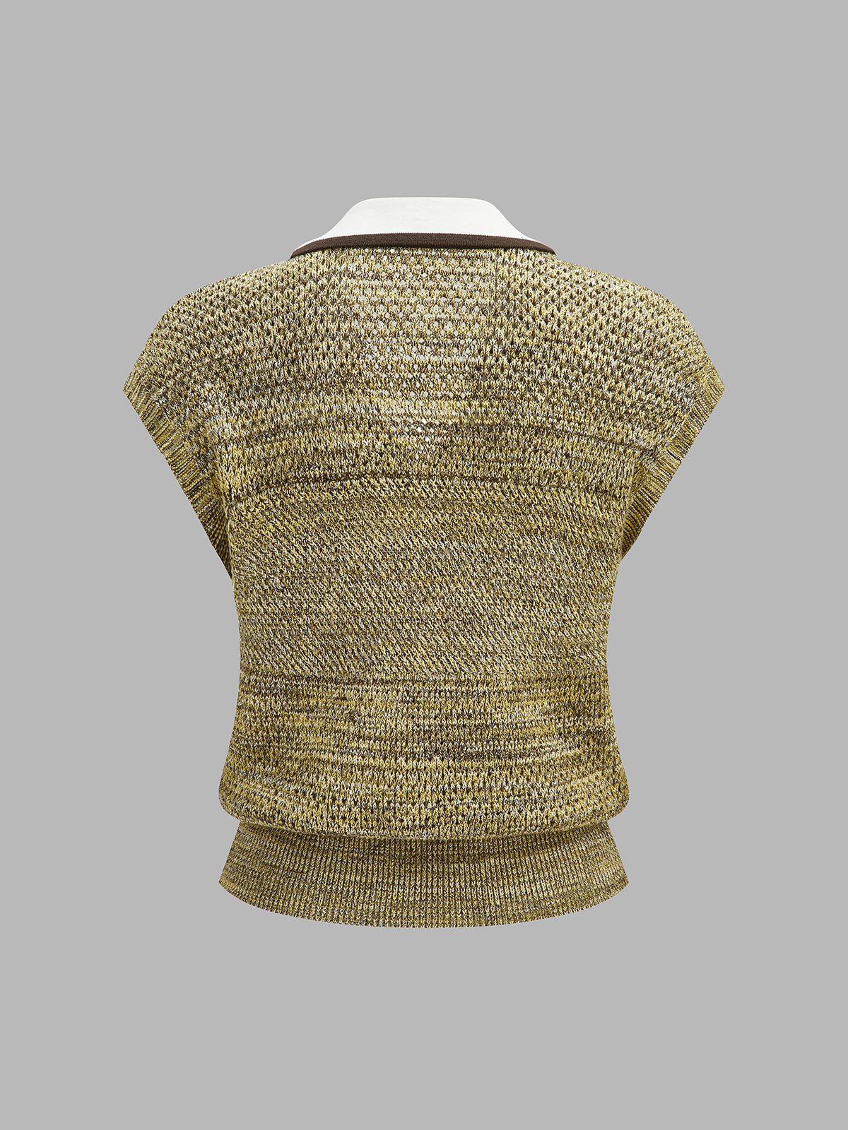Contrast Trim Textured Knit Top for Casual Wear