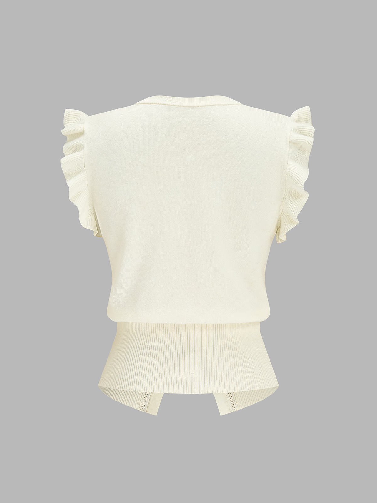 Ruffled Button-Down Knit Top for Women Casual Comfortable Long Sleeve