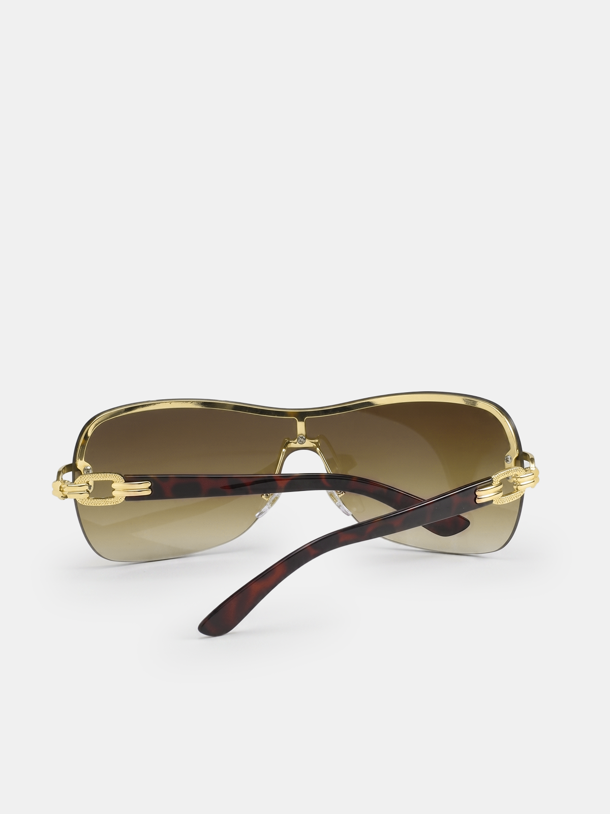Tortoiseshell-Temple Shield Sunglasses for Stylish UV Protection