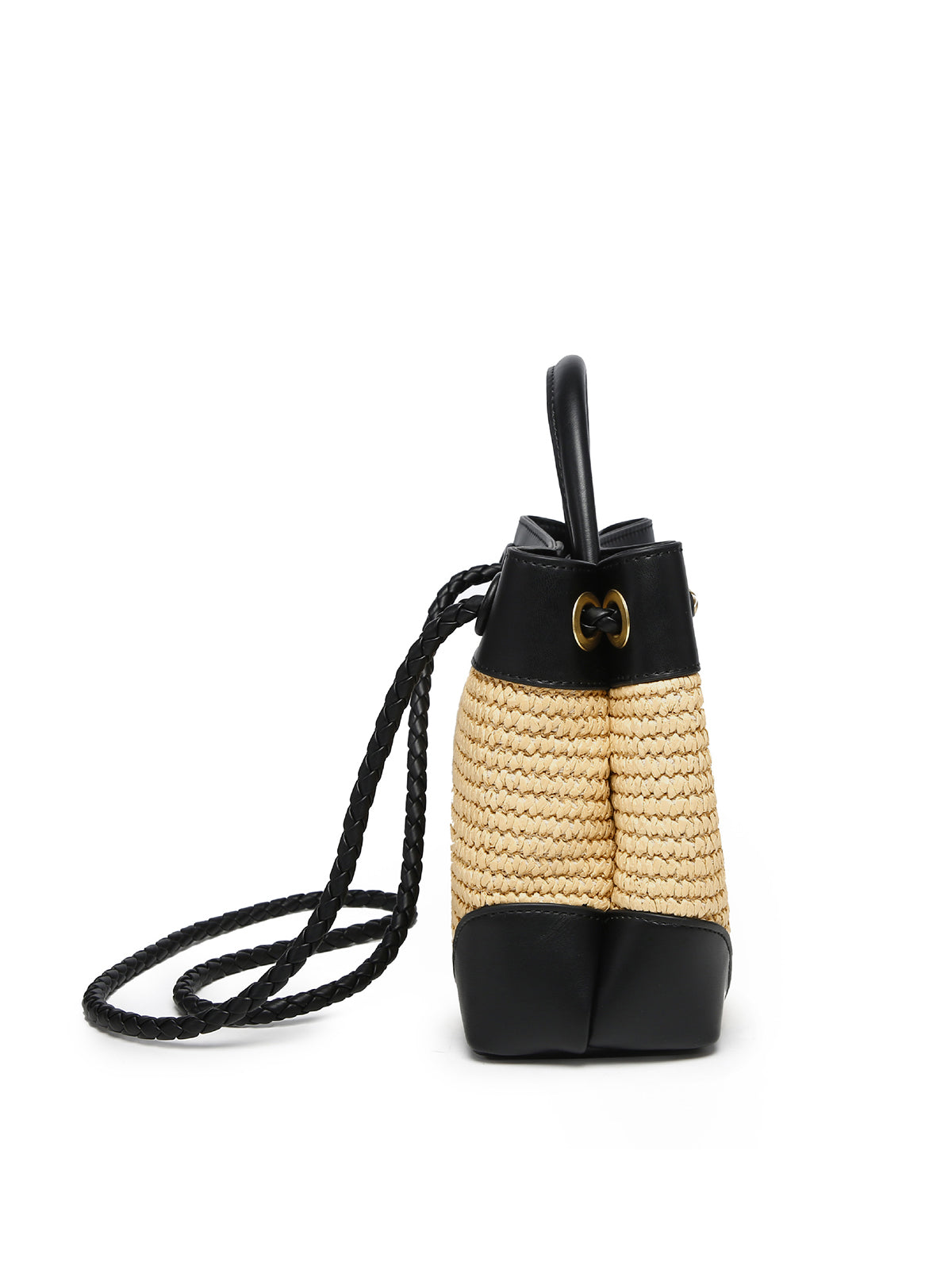 Woven Metal Accent Top Handle Handbag Stylish Durable Everyday Use