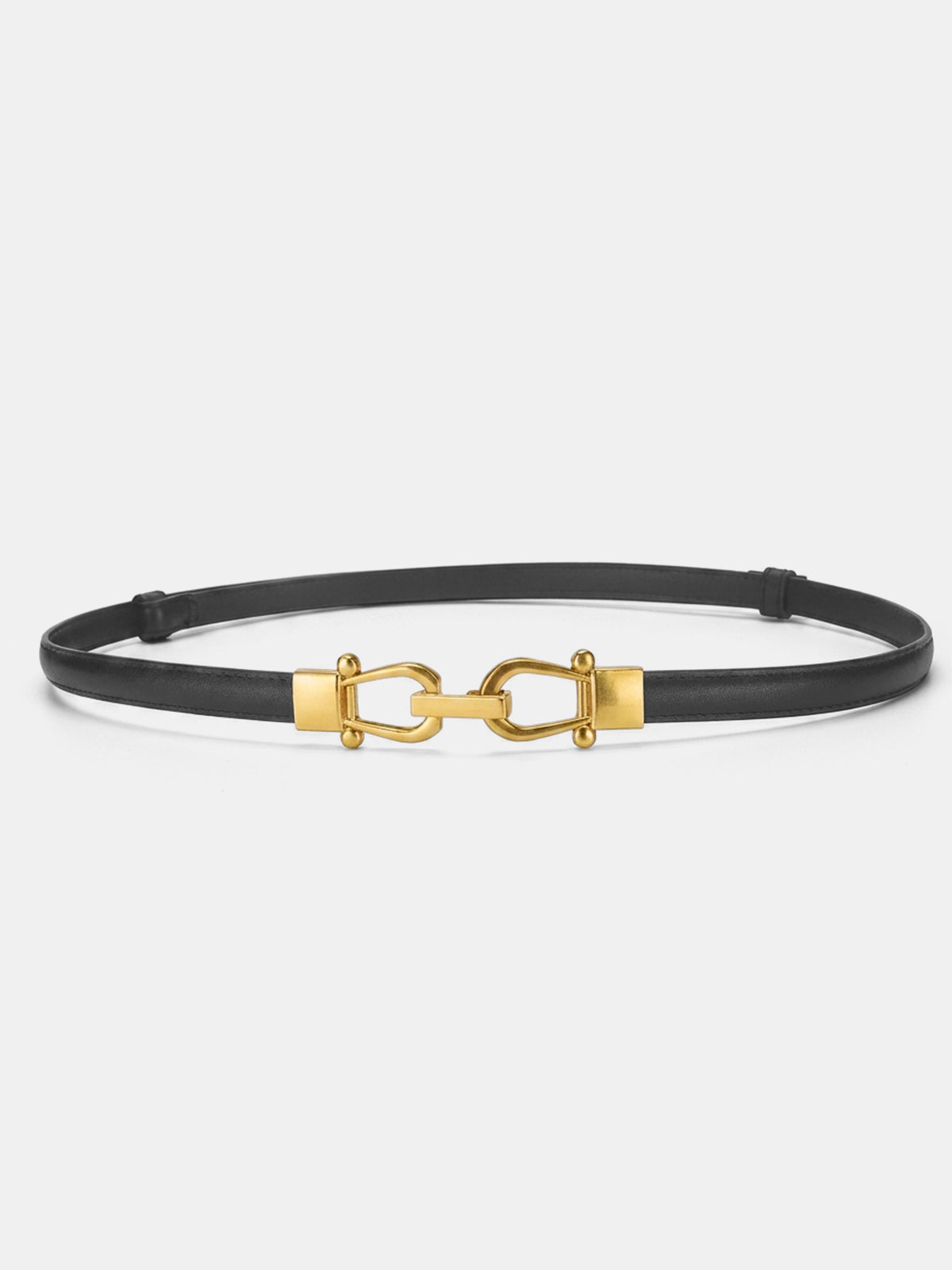 Thin Leather Metal Buckle Waist Belt for Women and Men