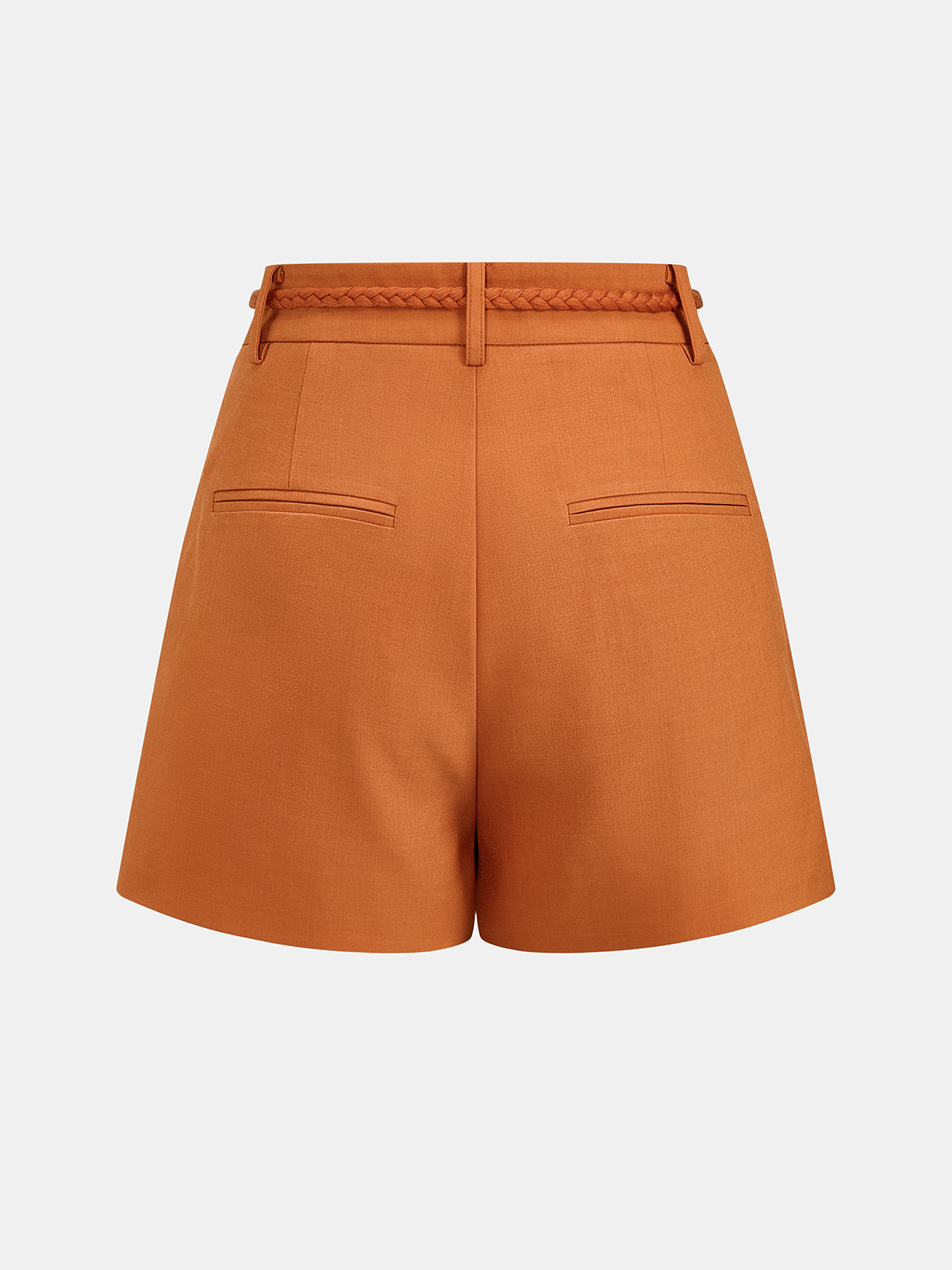 High-Waist Pleated Belted Shorts for Women with Elegant Design