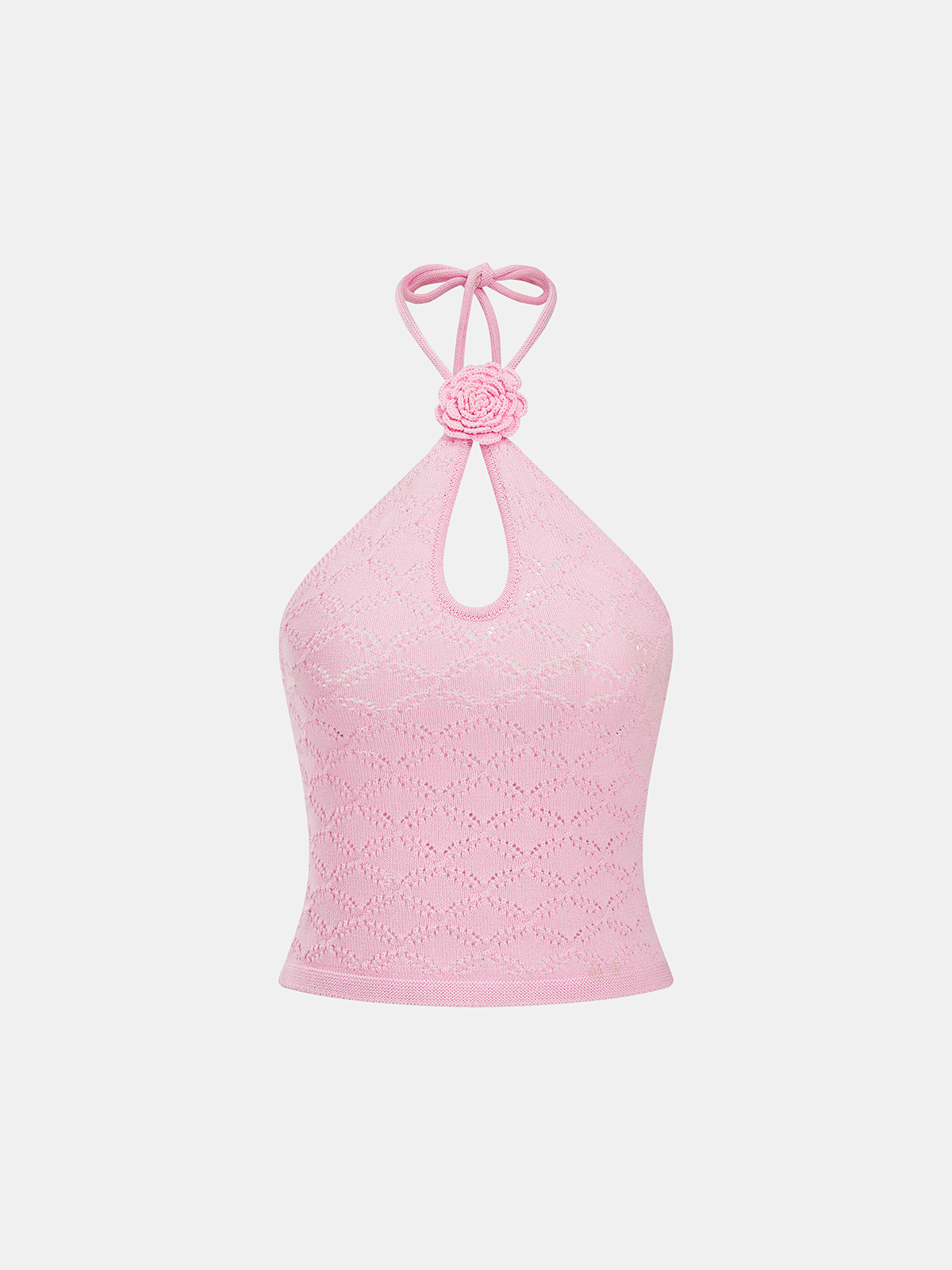 3D Floral Crochet Halter Top & Mermaid Skirt Set for Summer Weddings