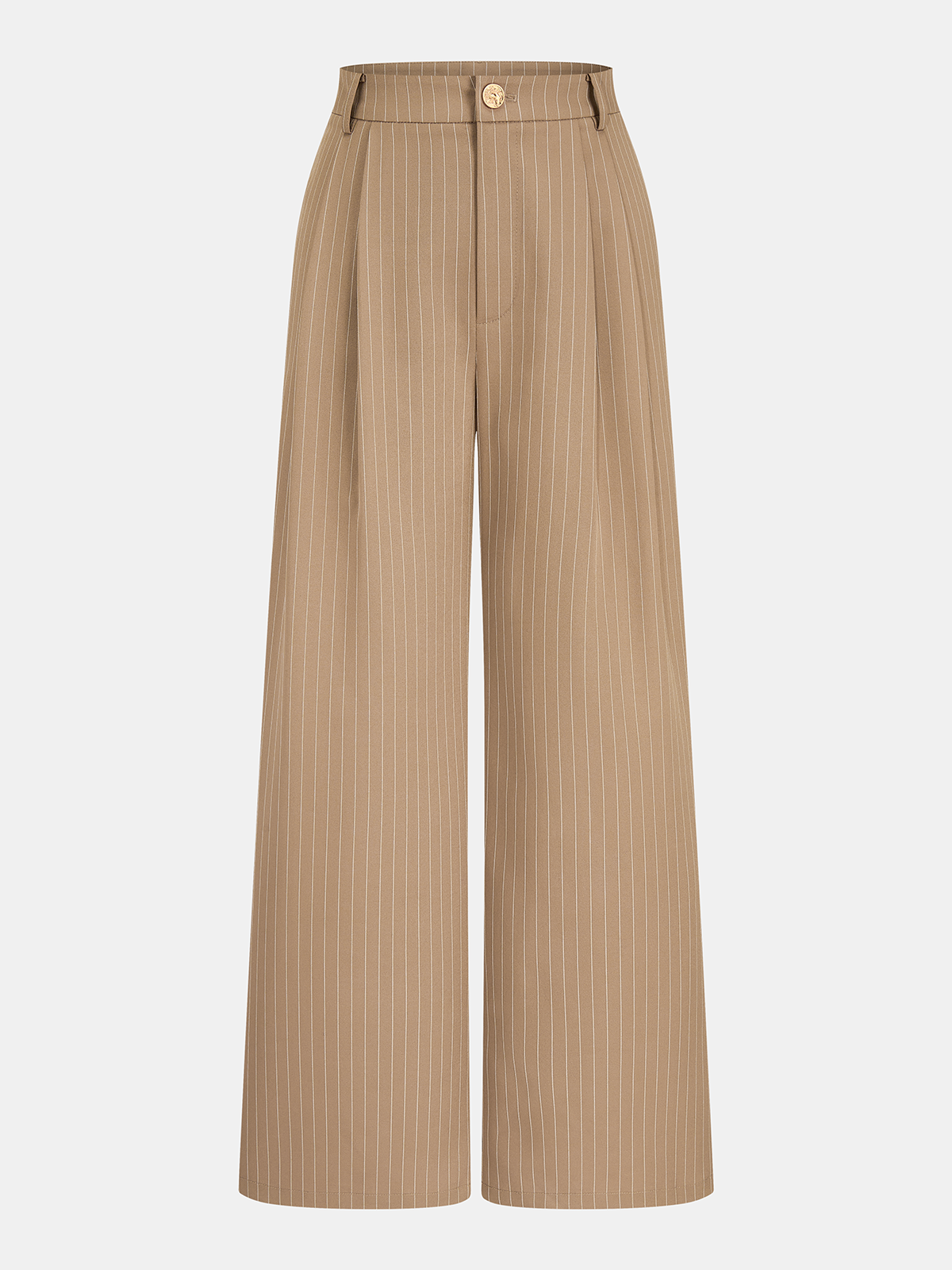 Pinstripe Button-Front Cami Top & Pants Set for Women Casual Wear