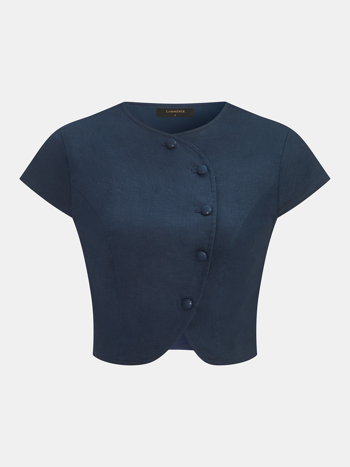 Cotton Linen Button-Front Blouse & Skirt Set for Women Casual Wear