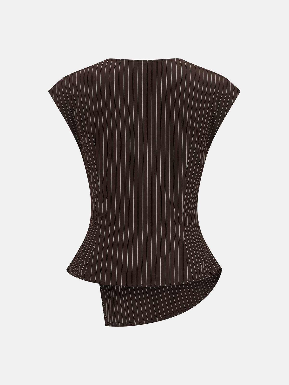 Pinstripe Sleeveless Blouse & Wide-Leg Pants Set for Women Office Wear