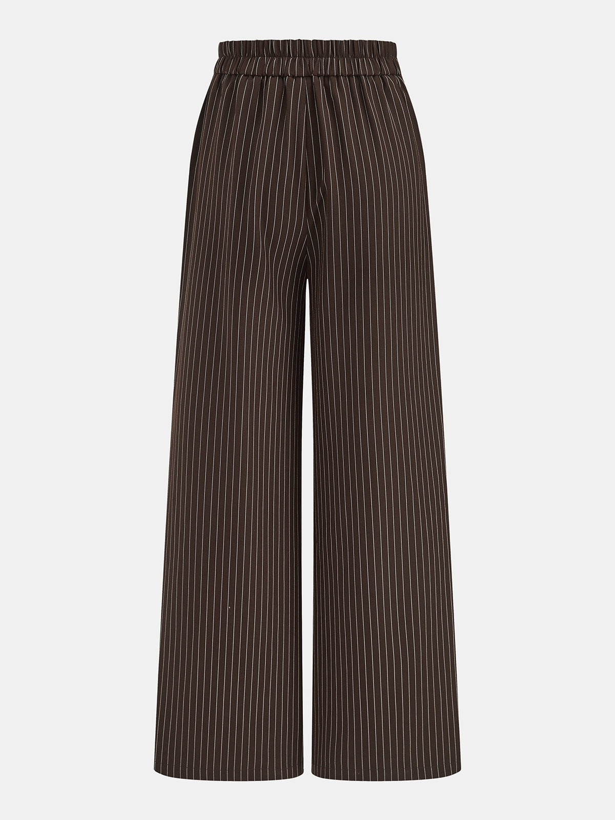 Pinstripe Sleeveless Blouse & Wide-Leg Pants Set for Women Office Wear