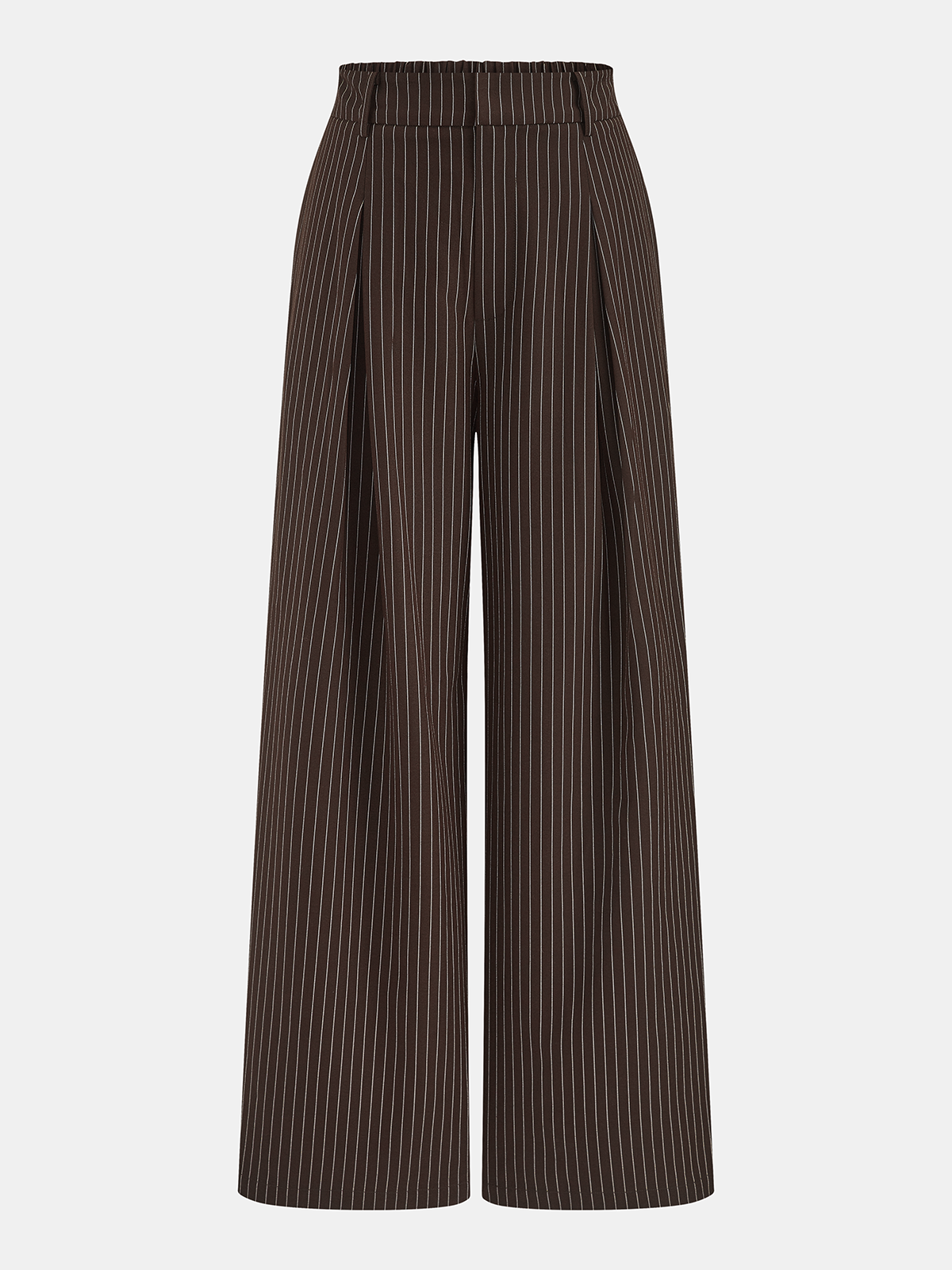 Pinstripe Sleeveless Blouse & Wide-Leg Pants Set for Women Office Wear