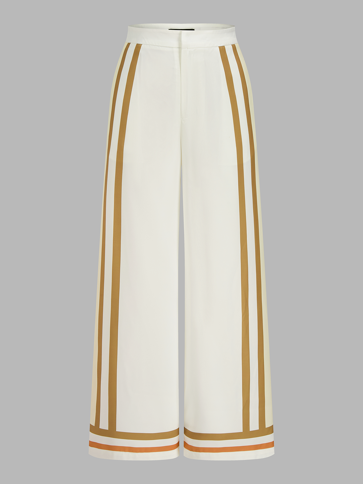 Striped One Shoulder Satin Top & Pants Set for Elegant Eveningwear