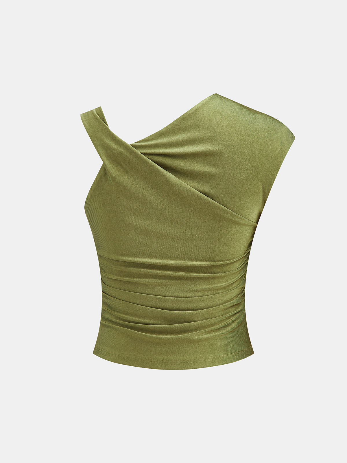 Asymmetric Ruched Sleeveless Top Women's Fashion Essential