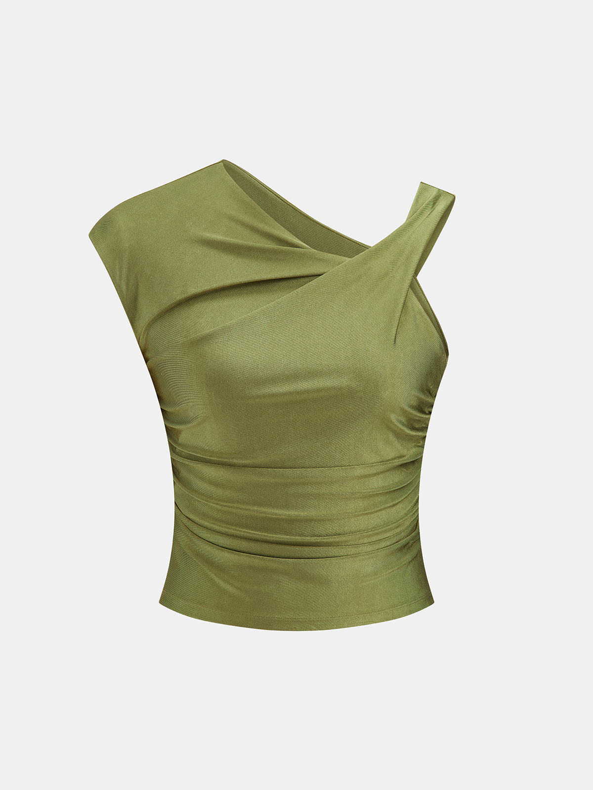 Asymmetric Ruched Sleeveless Top Women's Fashion Essential