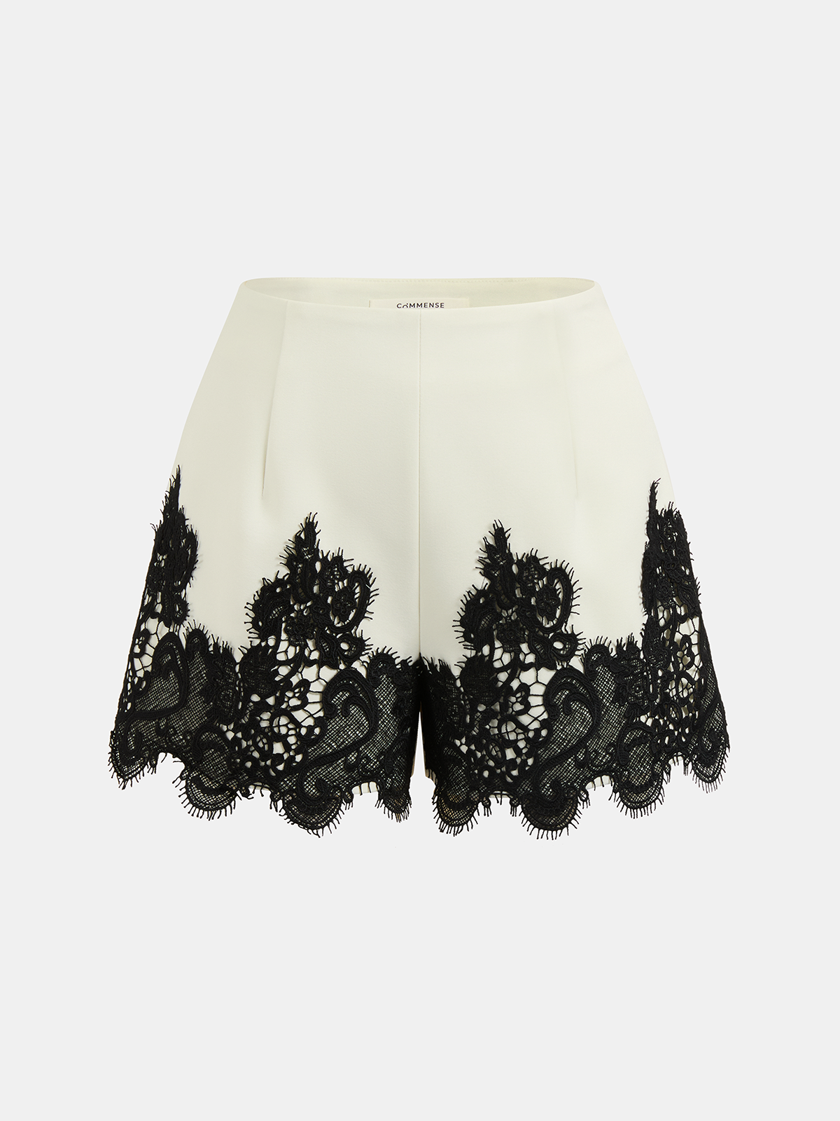 Contrast Lace Trim Mid-Waist Shorts for Women Comfort Fit