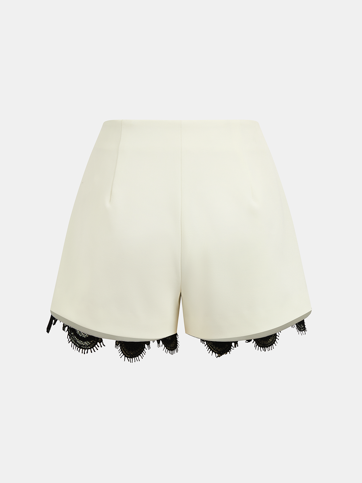Contrast Lace Trim Mid-Waist Shorts for Women Comfort Fit