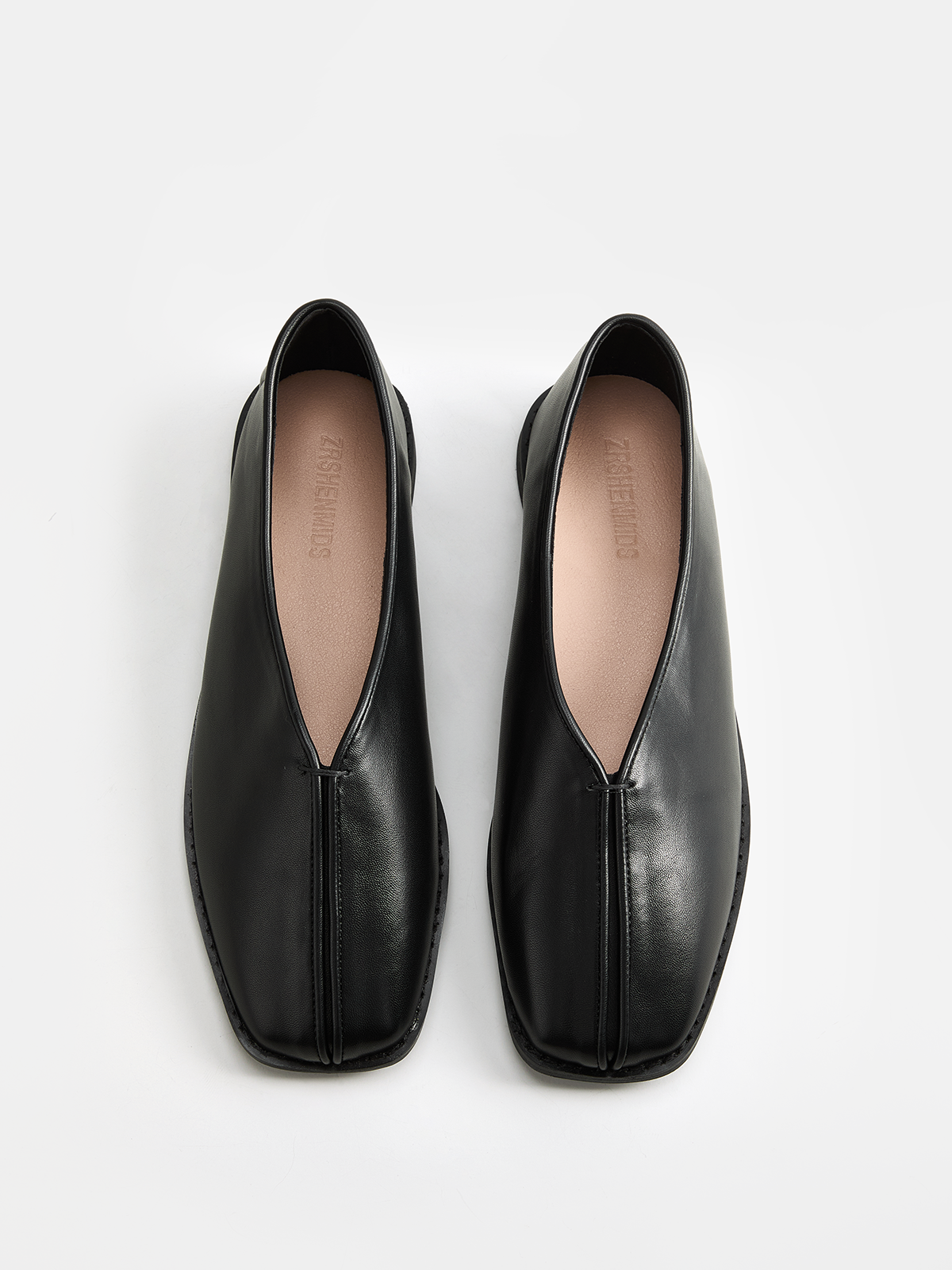 Square Toe Soft Leather Loafers for Men Comfortable Work Shoes