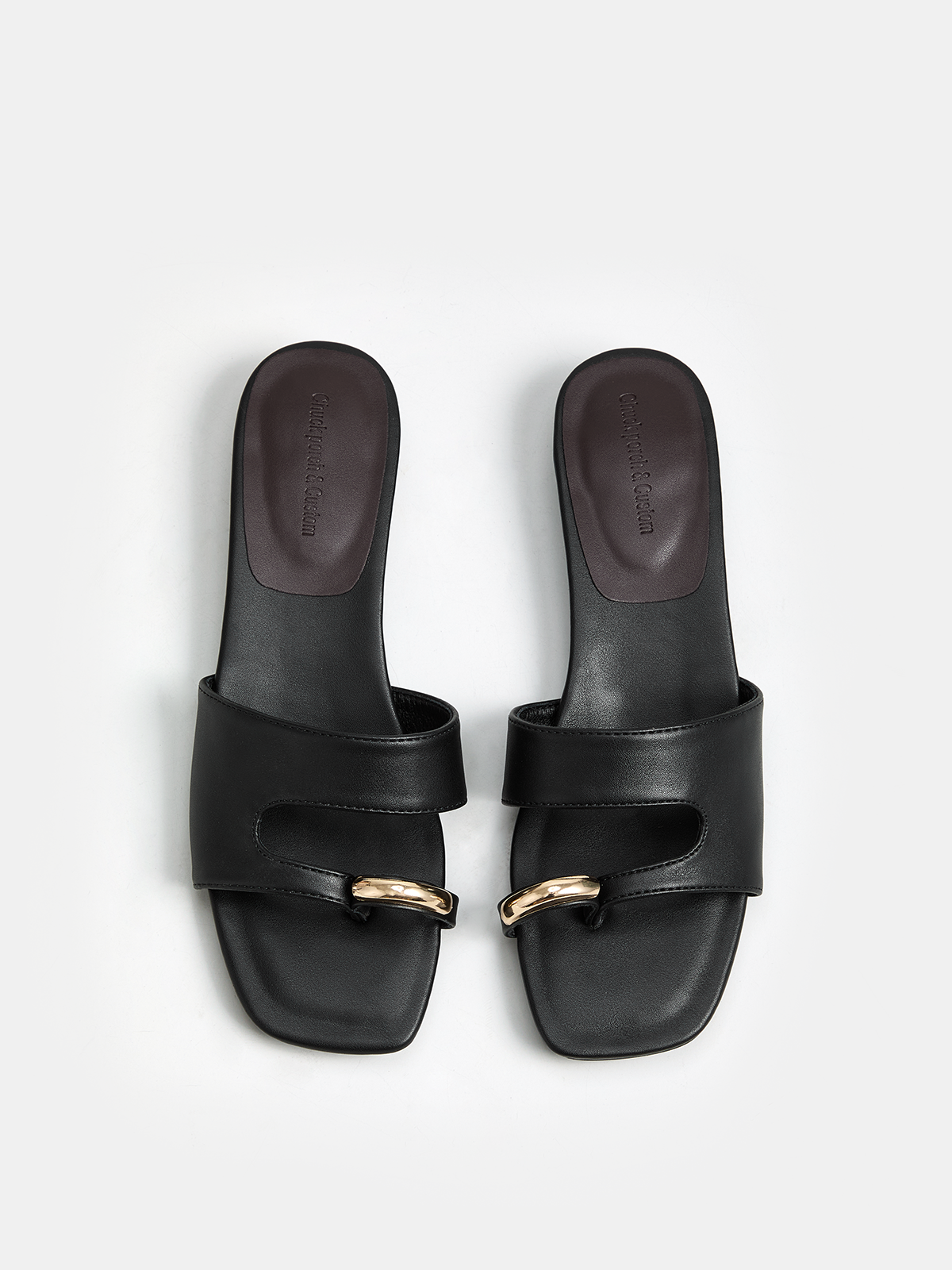 Metal Decor Toe Ring Slide Sandals, Comfortable Summer Beach Footwear