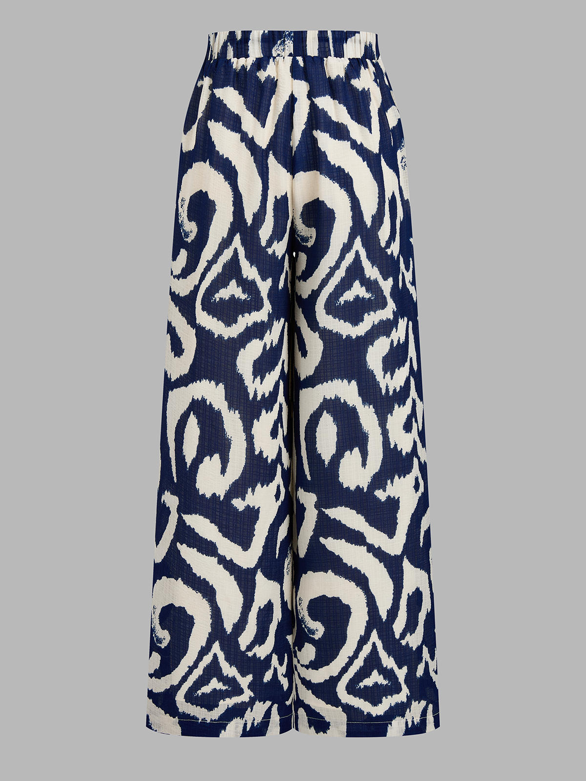 Tie-Back Crop Top & Abstract Print Casual Pants Set for Women