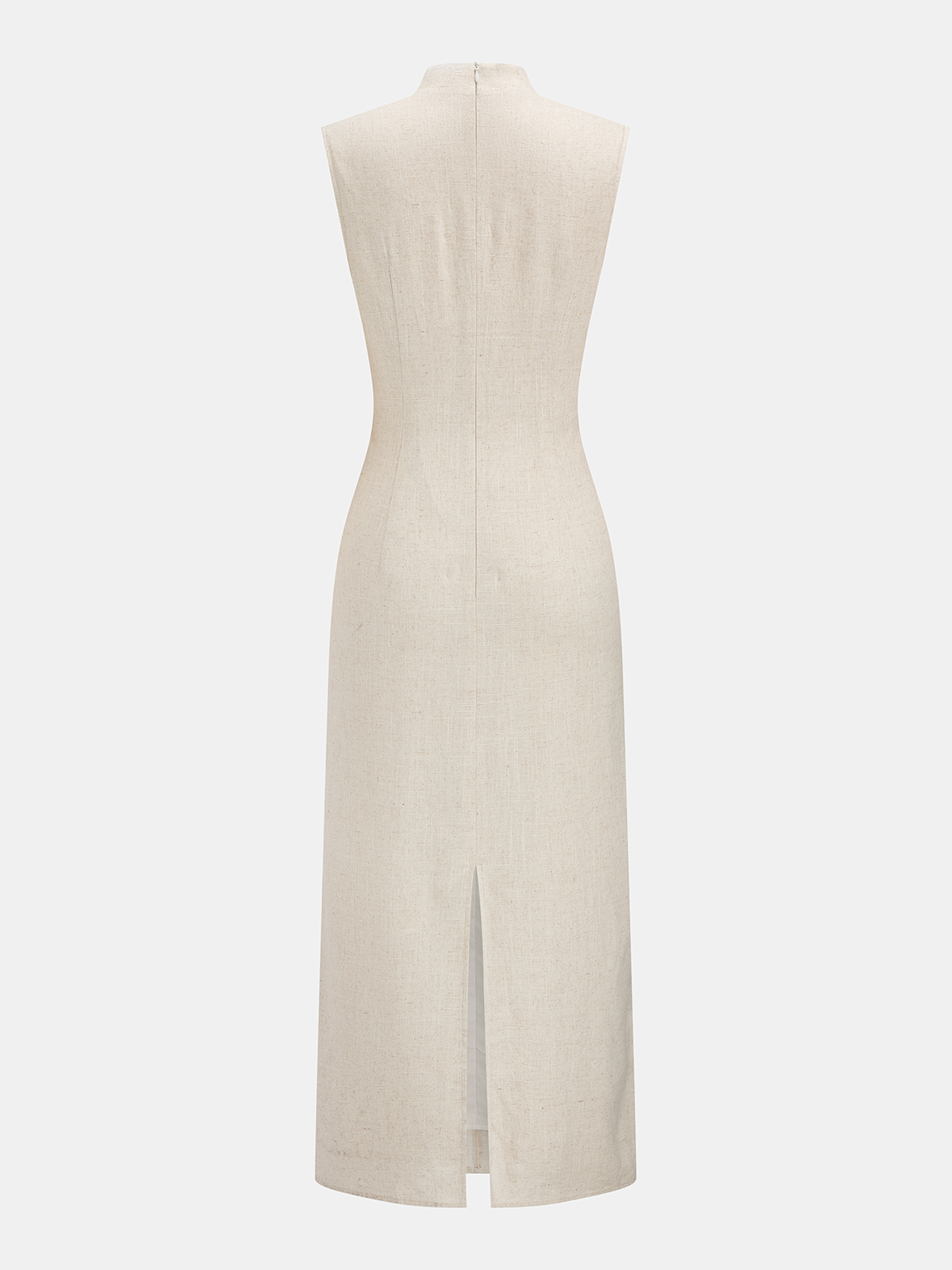Floral Embroidered Cotton Linen Sleeveless Dress for Women Casual Summer