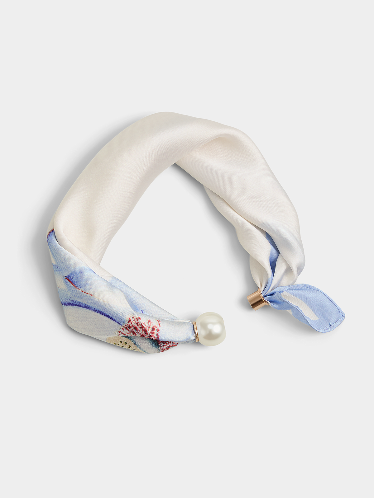 Pearl Magnetic-Closure Printed Scarf for Women | Elegant Lightweight Accessories