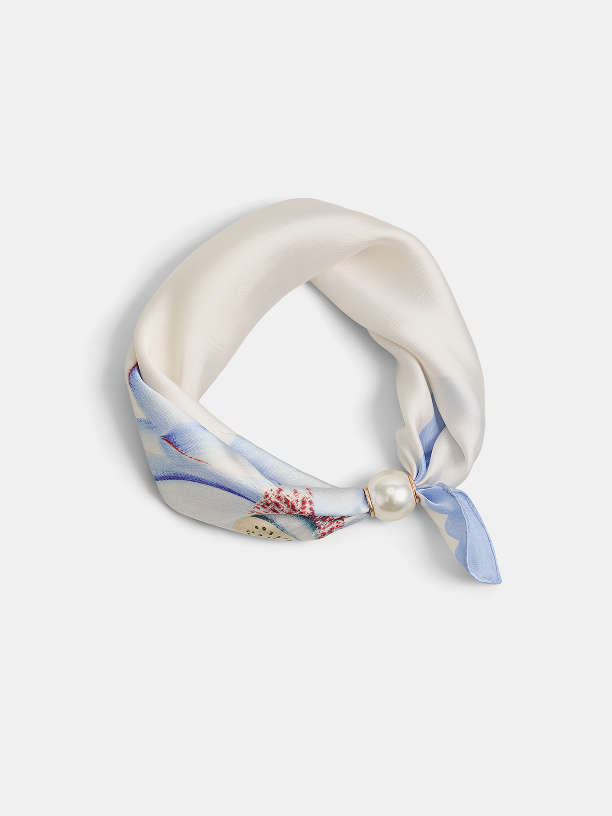 Pearl Magnetic-Closure Printed Scarf for Women | Elegant Lightweight Accessories