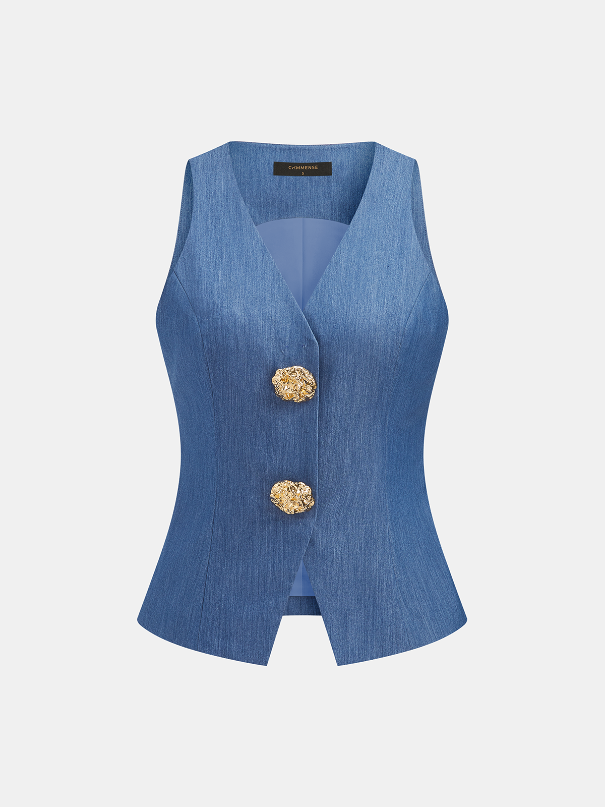 Tailored Buttoned Vest & Wide-Leg Pants Set for Formal Occasions