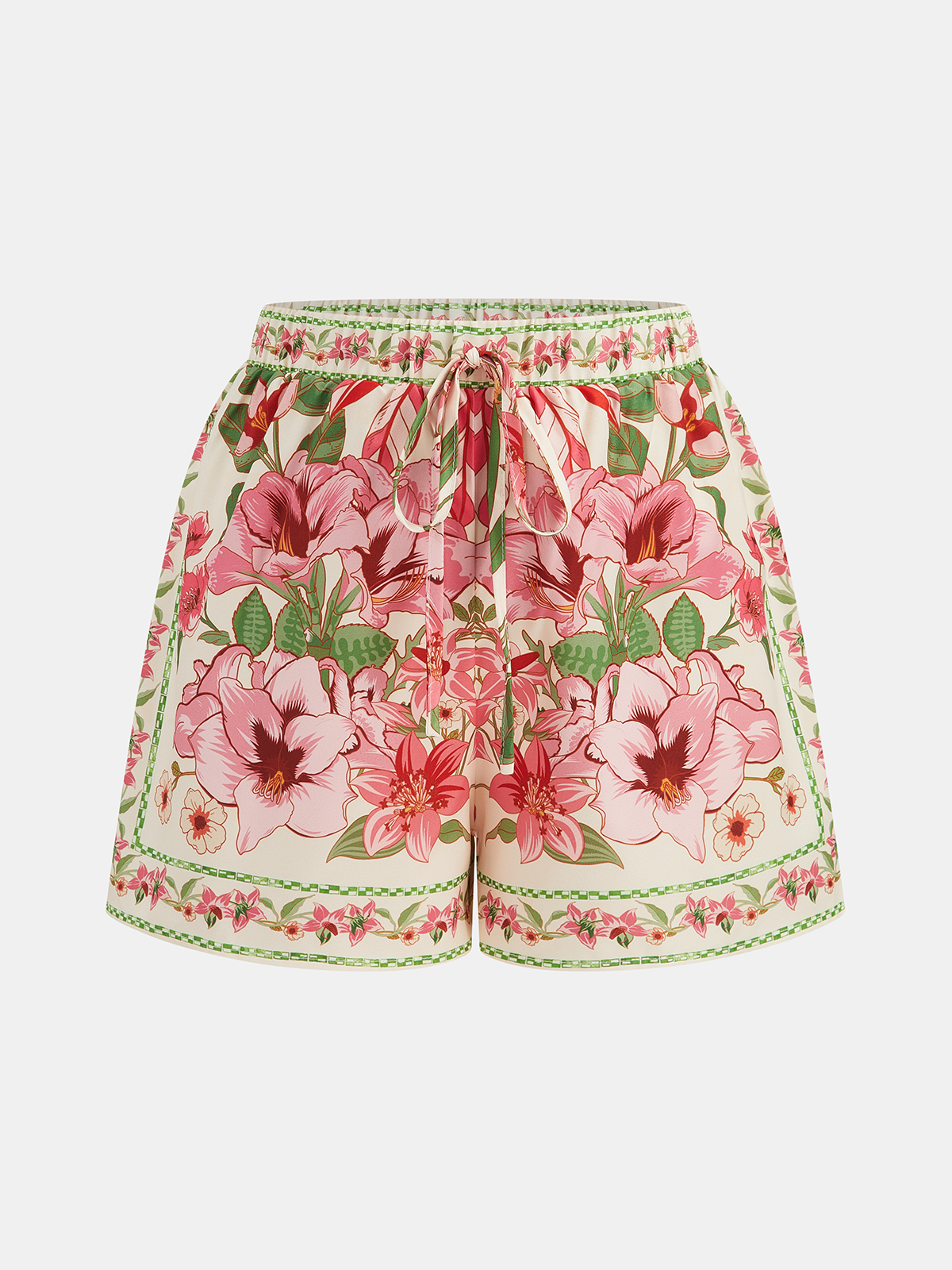 Floral Print Drawstring Casual Shorts Comfortable Summer Women's Wear