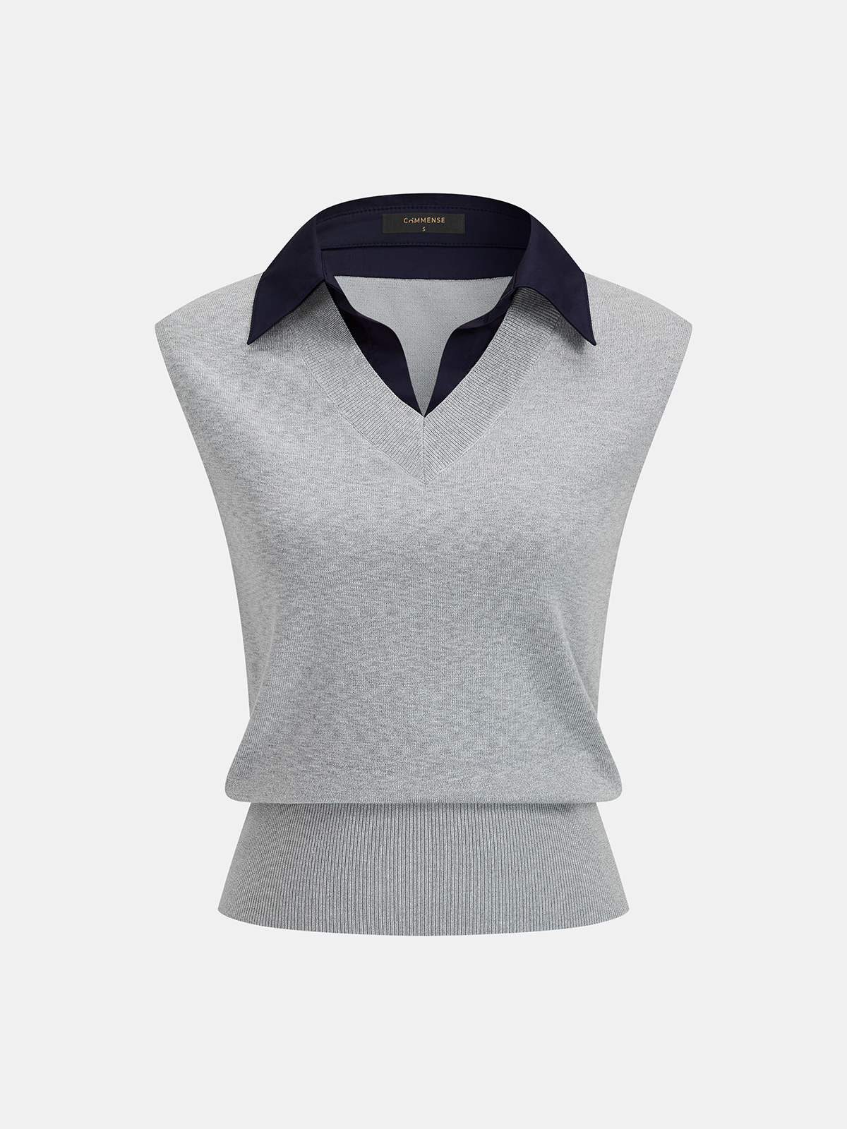Contrast Collar Knit Vest for Men Casual Layering