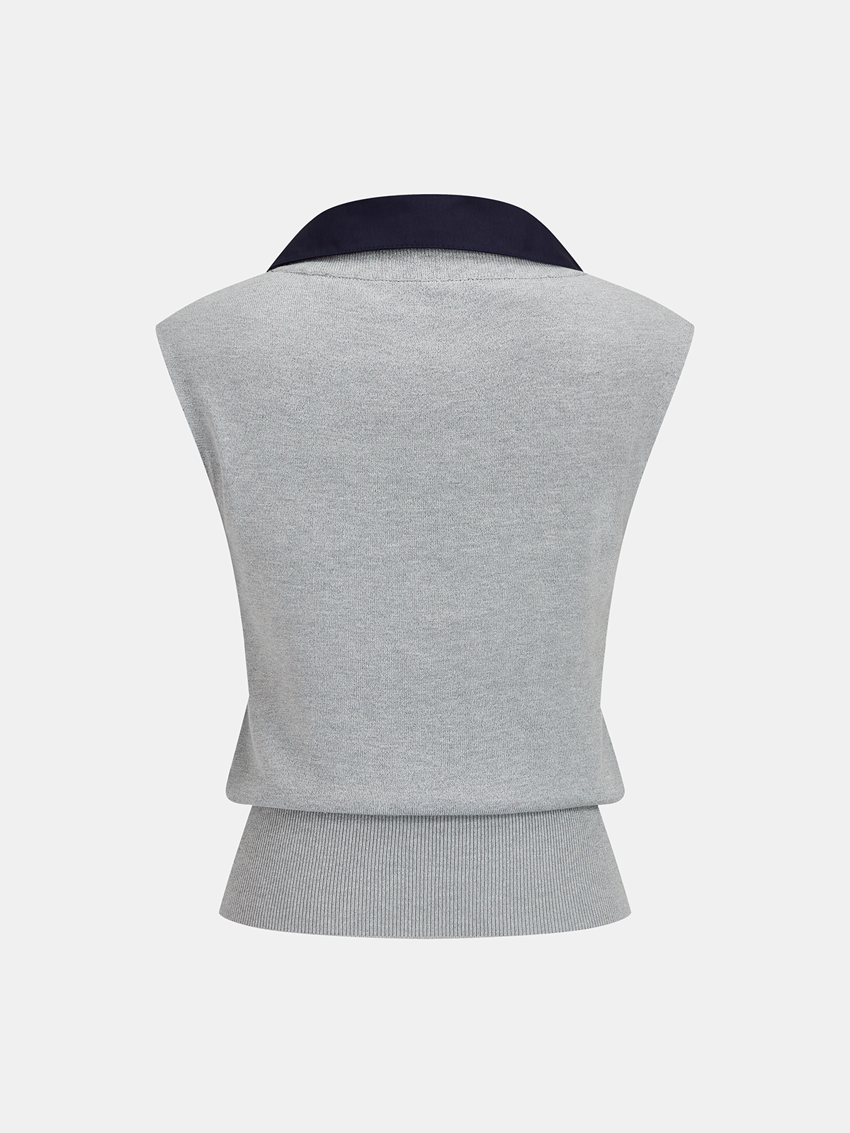 Contrast Collar Knit Vest for Men Casual Layering