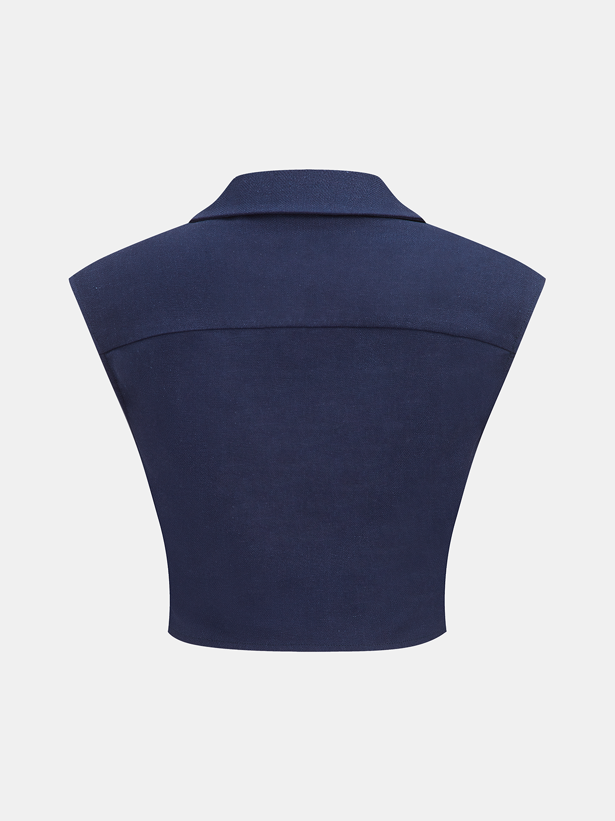 Twist-Front Cropped Sleeveless Cotton Linen Blouse for Women Summer Fashion