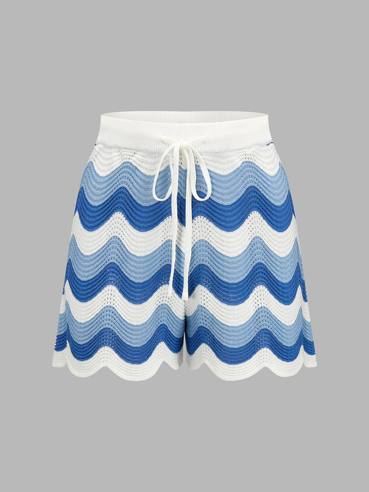 Wavy Knit Two Piece Shorts Set Comfortable Casual Summer Outfit