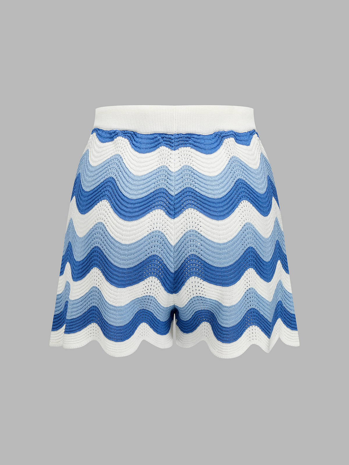 Wavy Knit Two Piece Shorts Set Comfortable Casual Summer Outfit