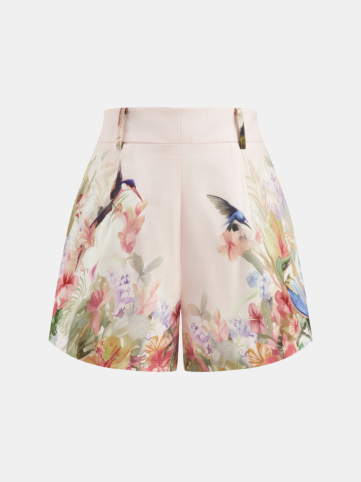 Watercolor Floral Print Vest & Pleated Shorts Set for Women Spring/Summer Fashion