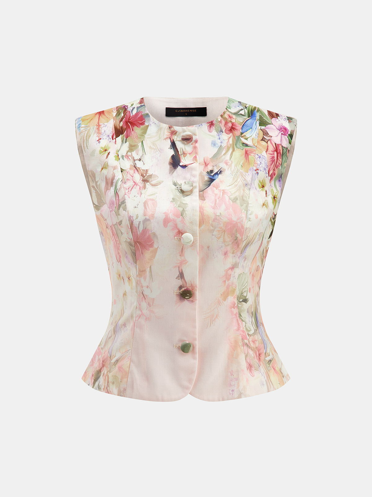 Watercolor Floral Print Vest & Pleated Shorts Set for Women Spring/Summer Fashion