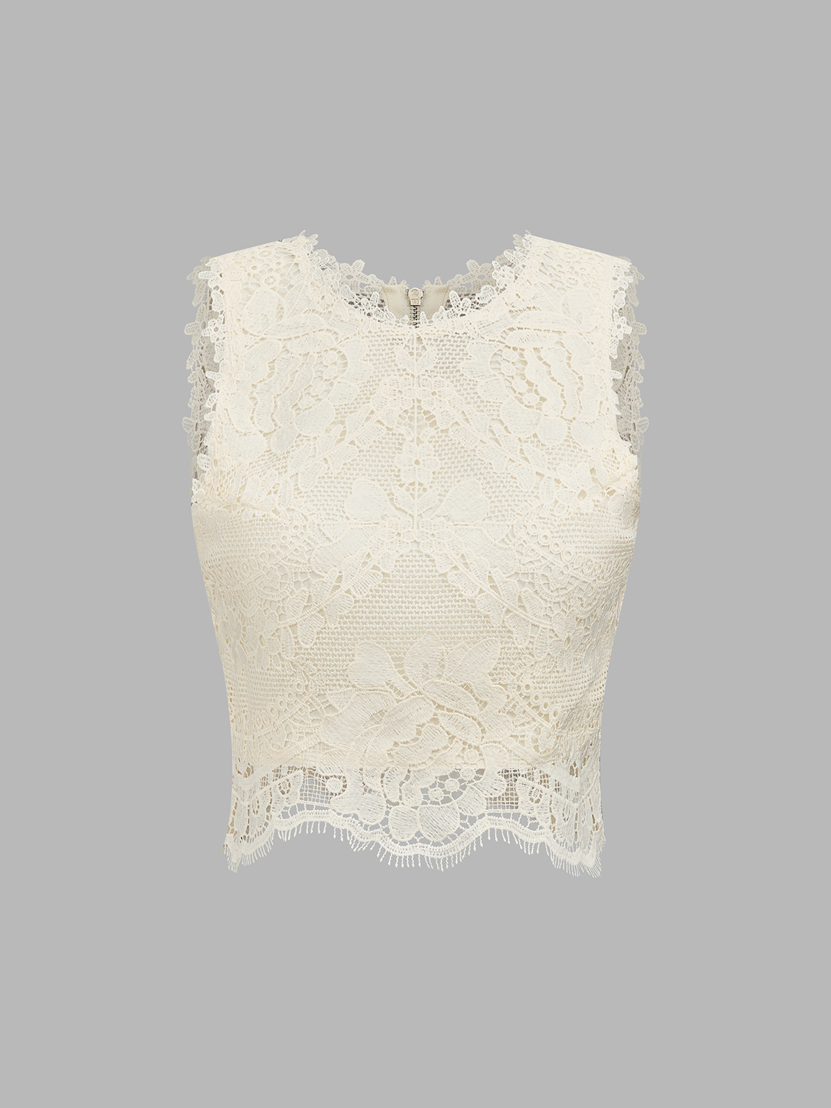 Semi-Sheer Floral Lace Tank Top for Women Comfort Fit