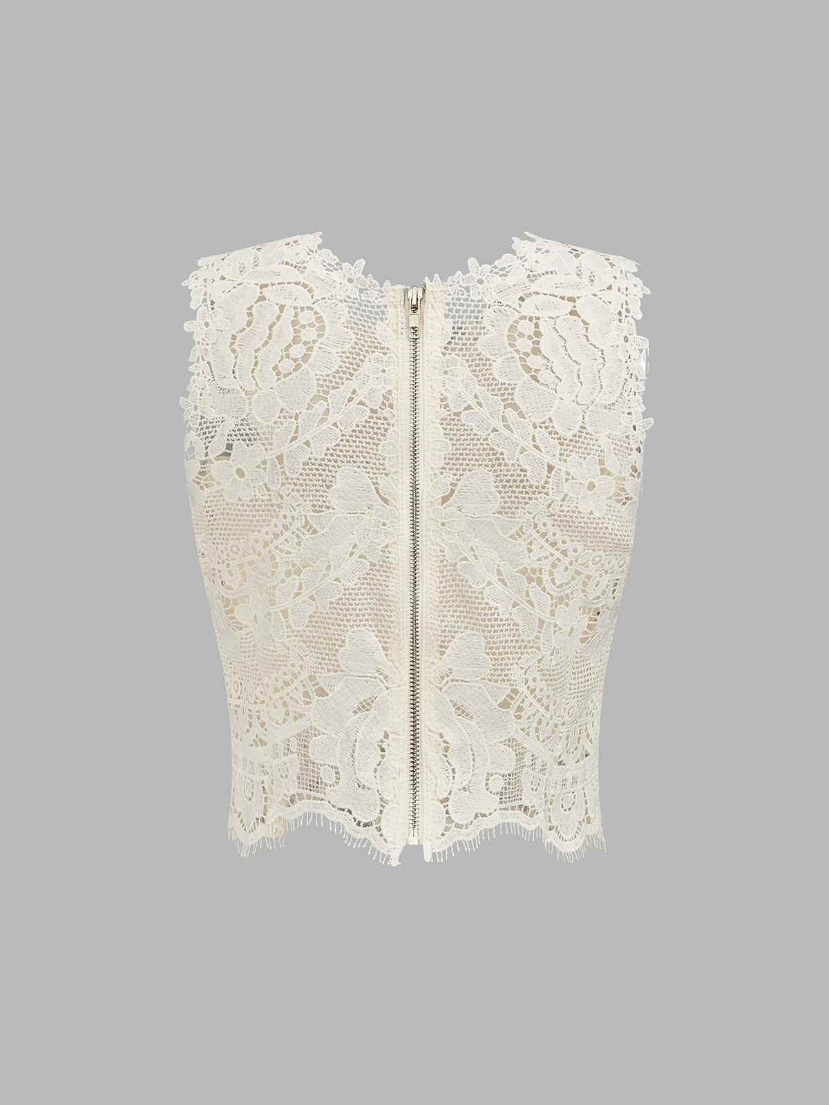 Semi-Sheer Floral Lace Tank Top for Women Comfort Fit