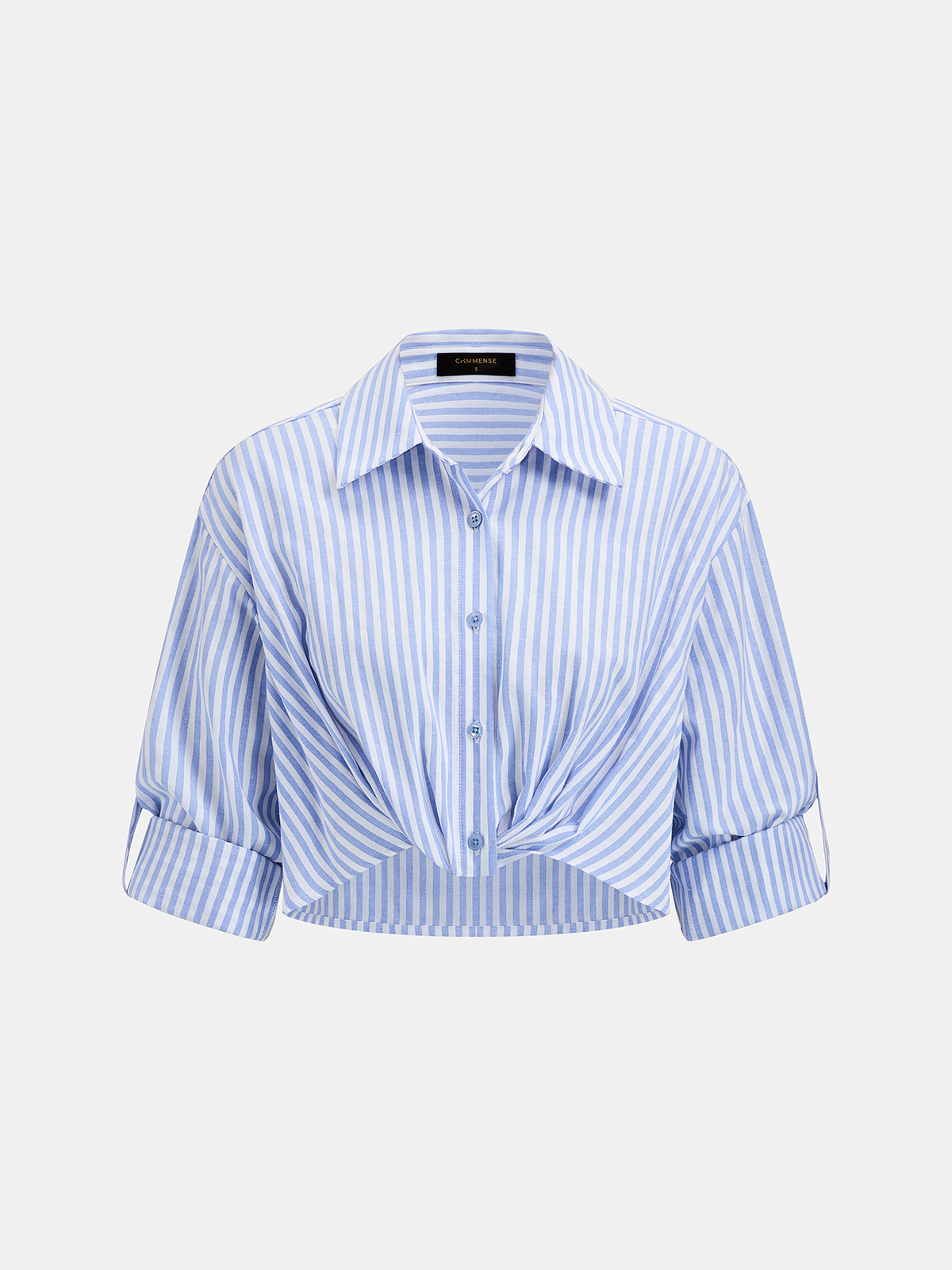 Striped Cropped Shirt & Shorts Set for Casual Summer Wear