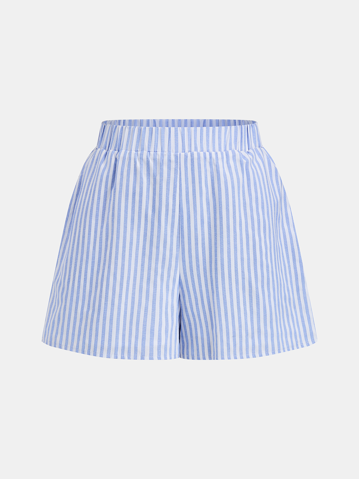 Striped Cropped Shirt & Shorts Set for Casual Summer Wear