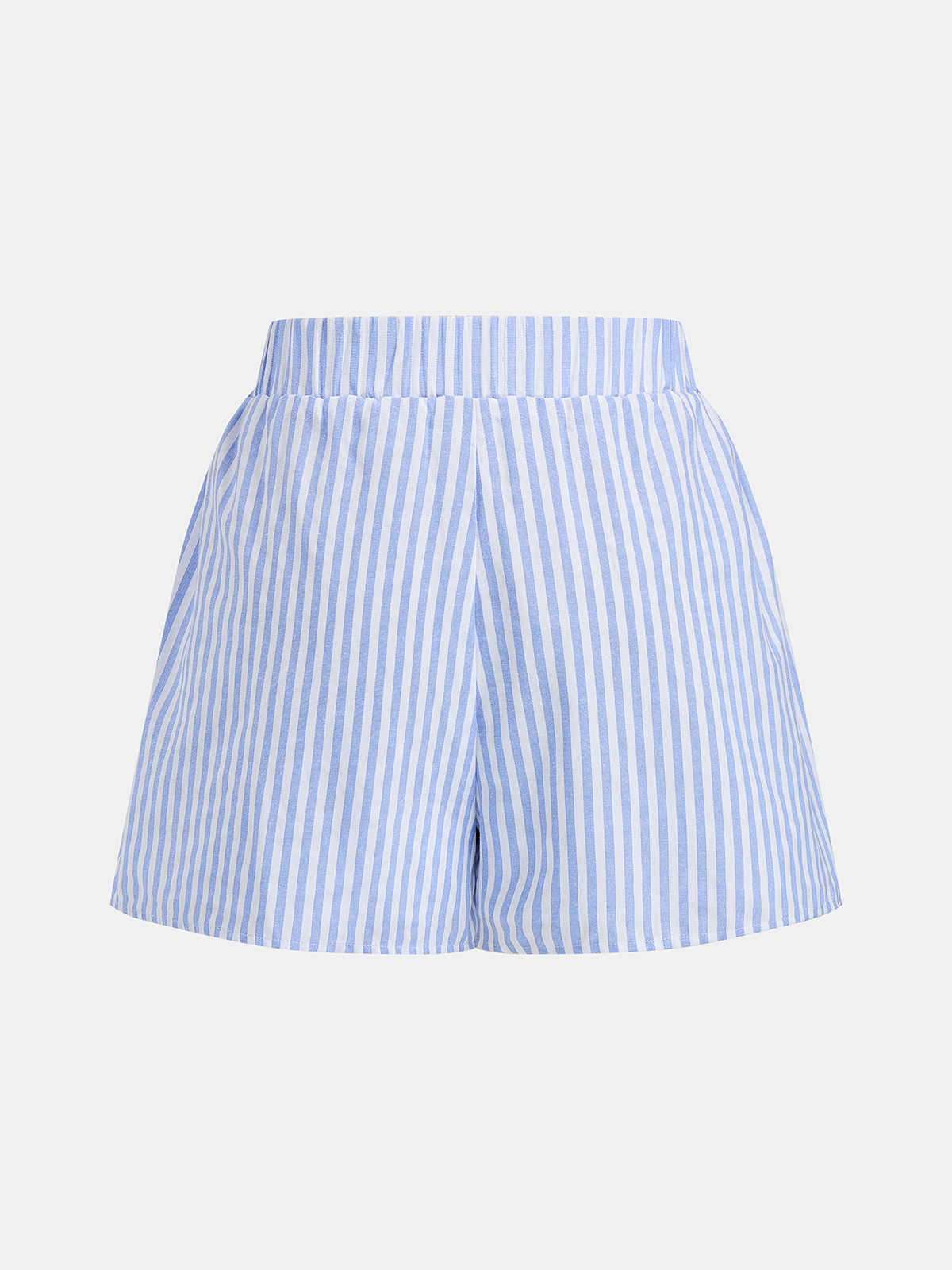 Striped Cropped Shirt & Shorts Set for Casual Summer Wear