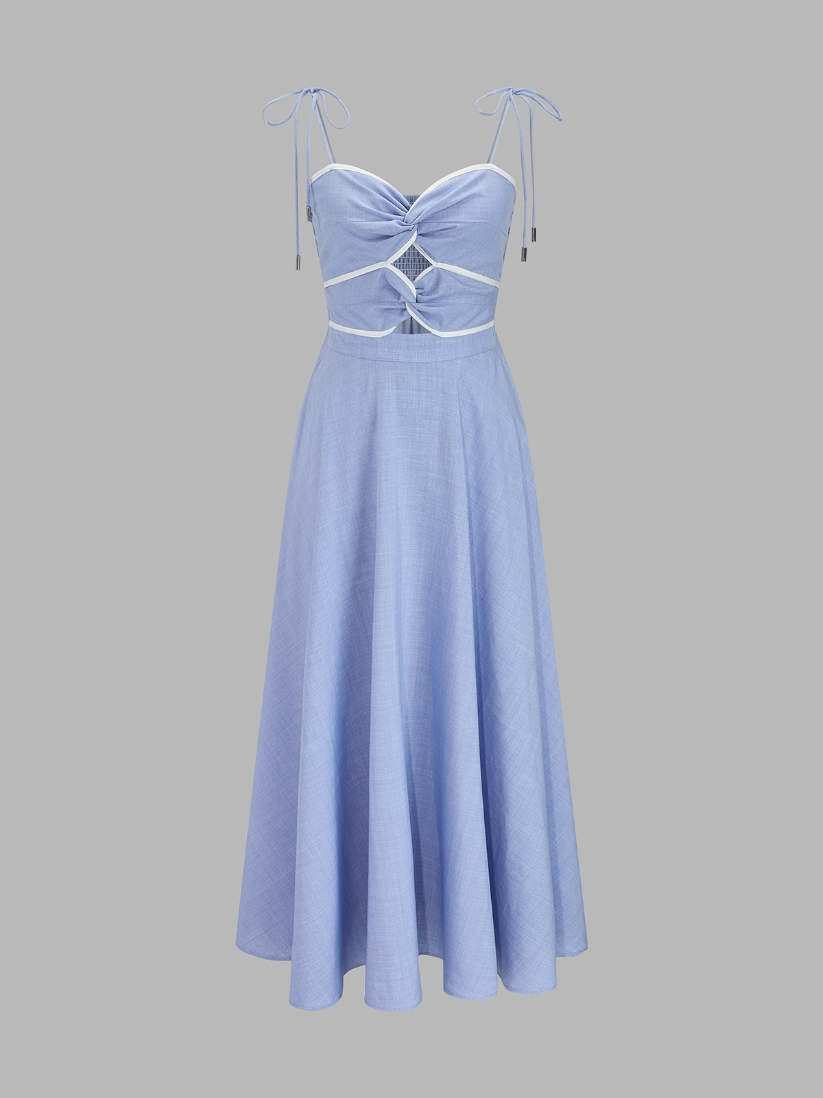 Cutout Tie Strap Maxi Dress with Side Slit Detail