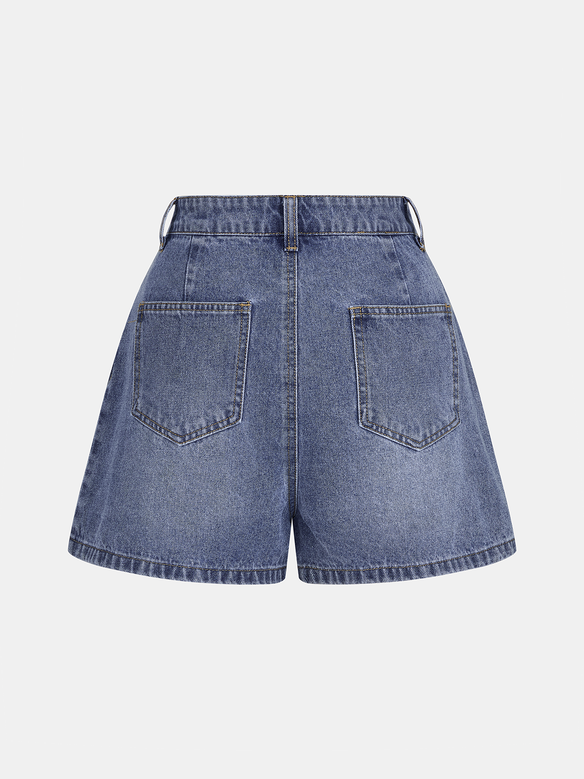 High-Waisted Asymmetric Waistband Denim Shorts for Women Summer Casual
