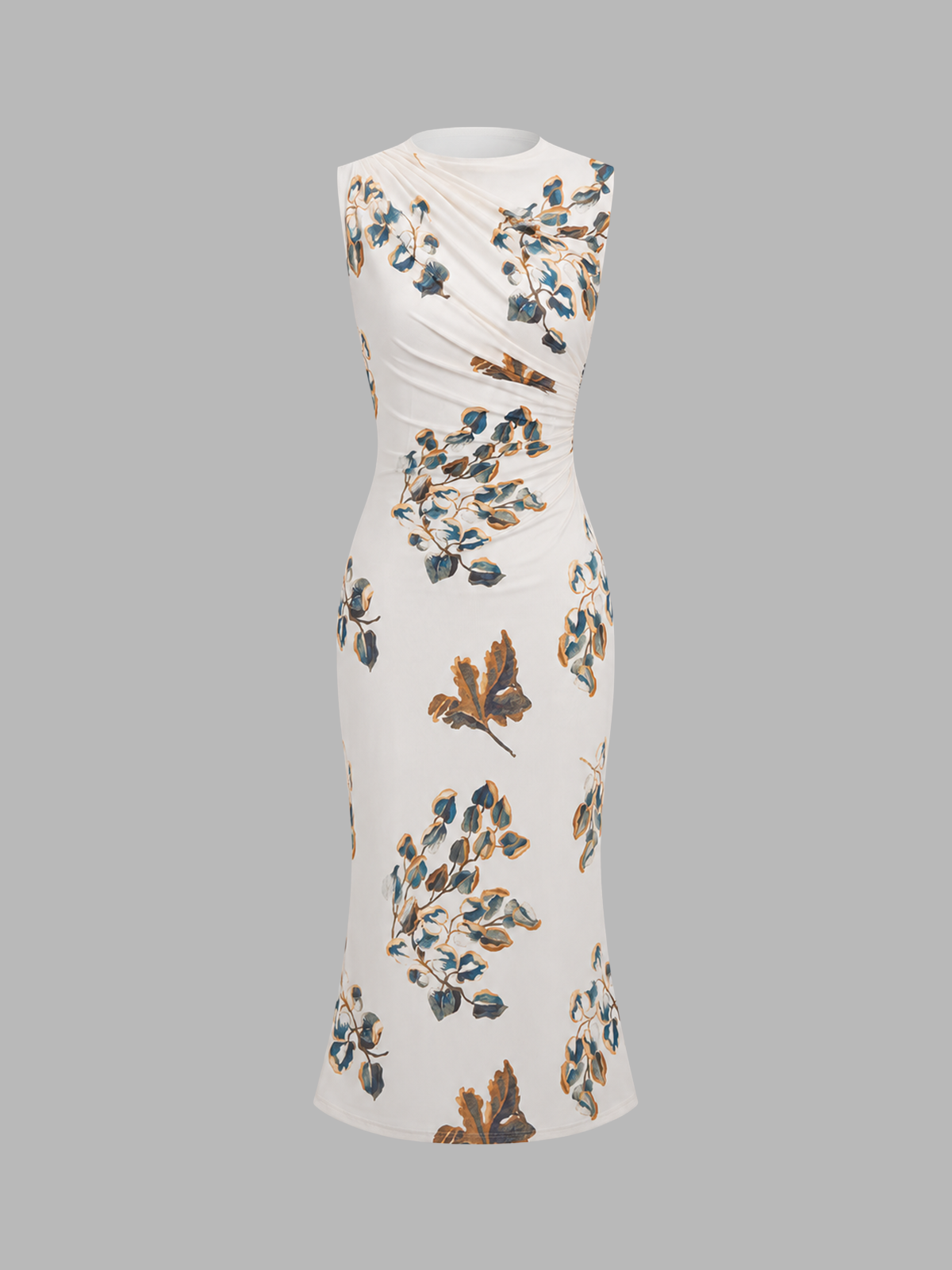 Gradient Mesh Backless Maxi Dress with Elegant Draped Design