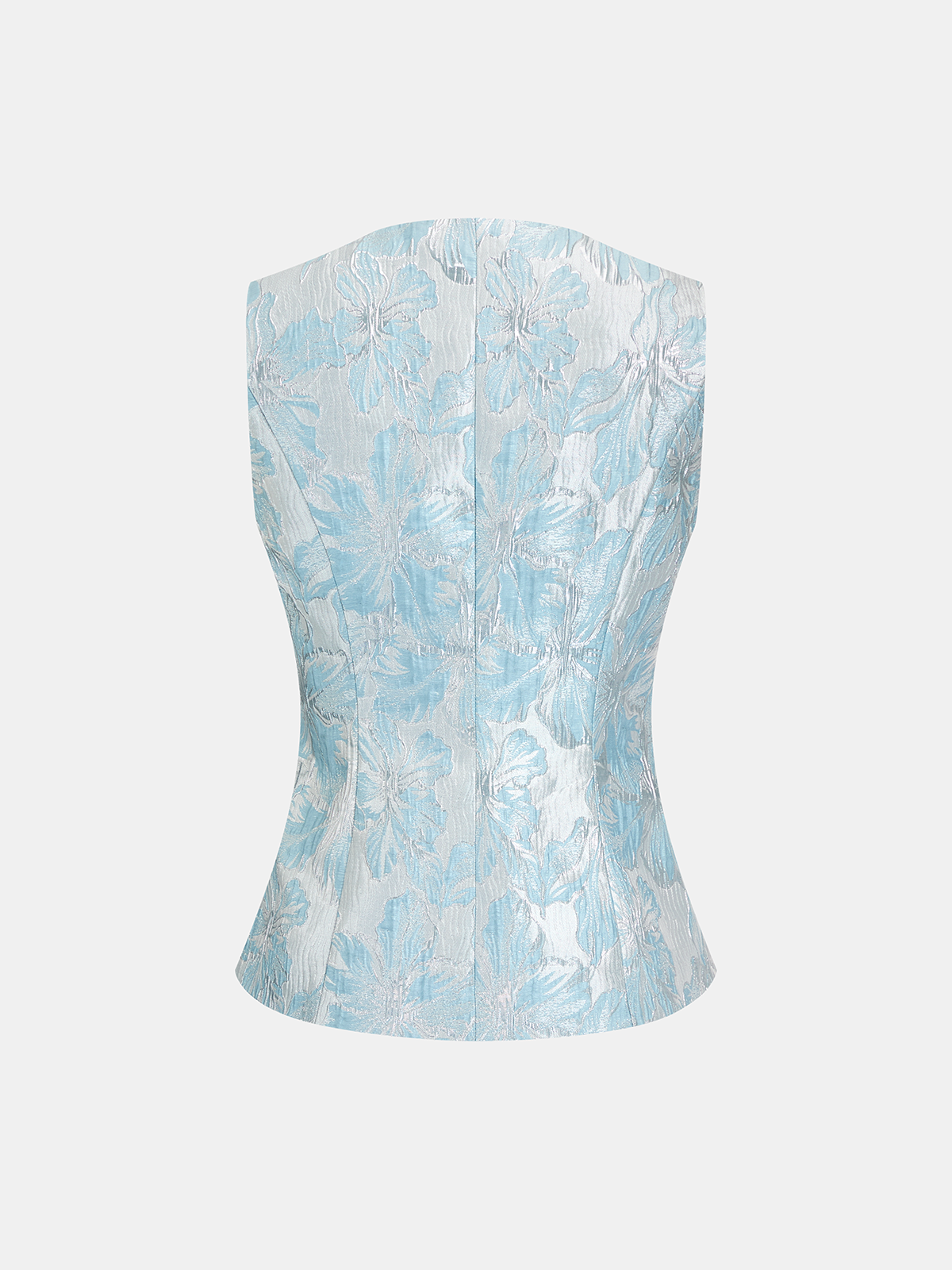 Floral Jacquard Tailored Vest for Formal Events and Weddings