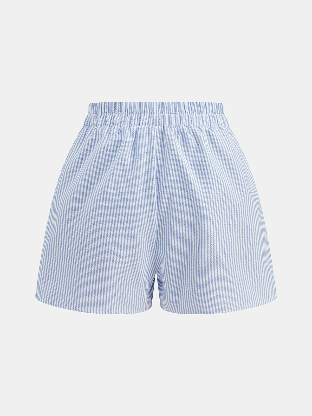 Striped Strapless Lace-Up Top & Shorts Casual Summer Outfit Set