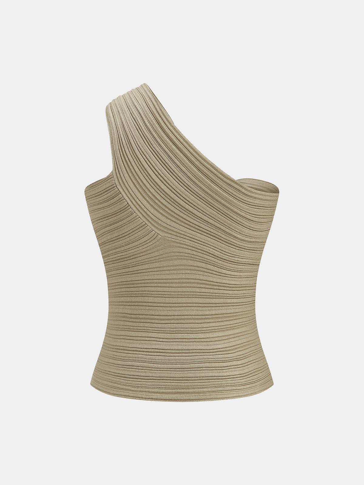 Twisted One Shoulder Ribbed Knit Top for Women Trendy Casual