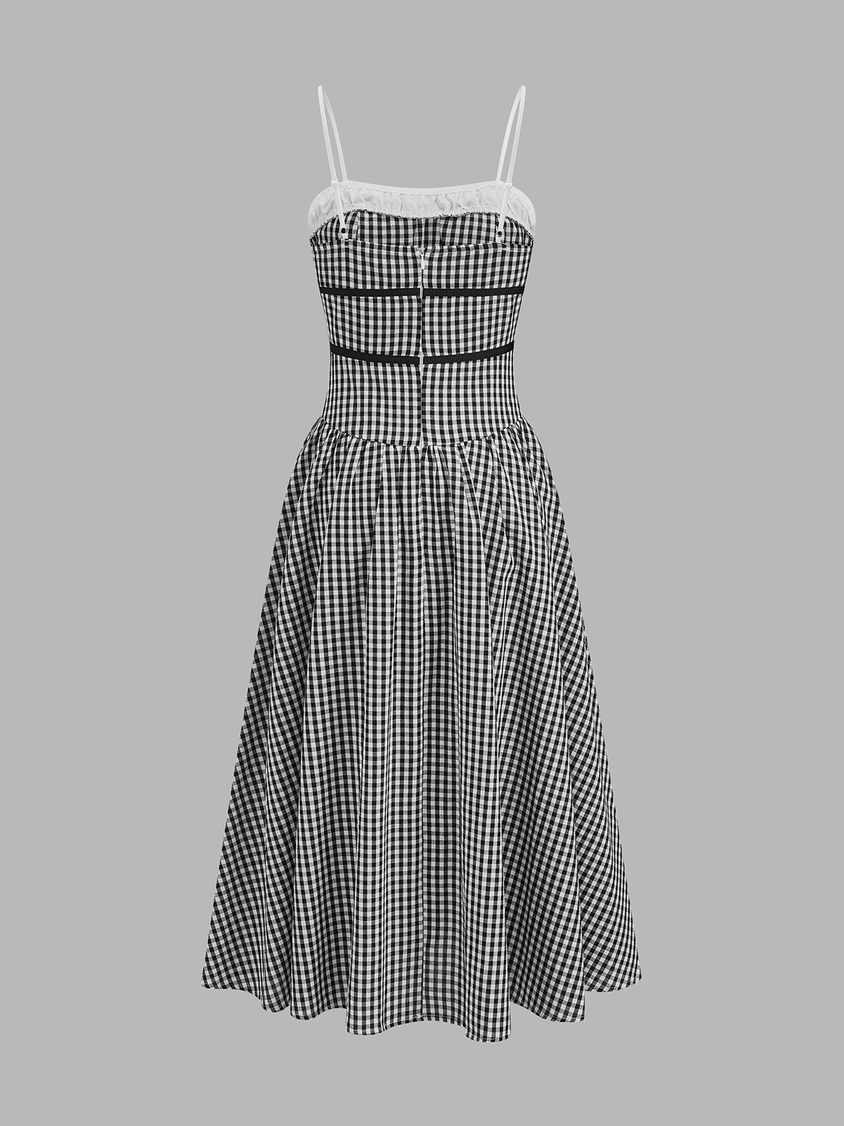 Gingham Cotton Cami Maxi Dress with Adjustable Straps and Pockets