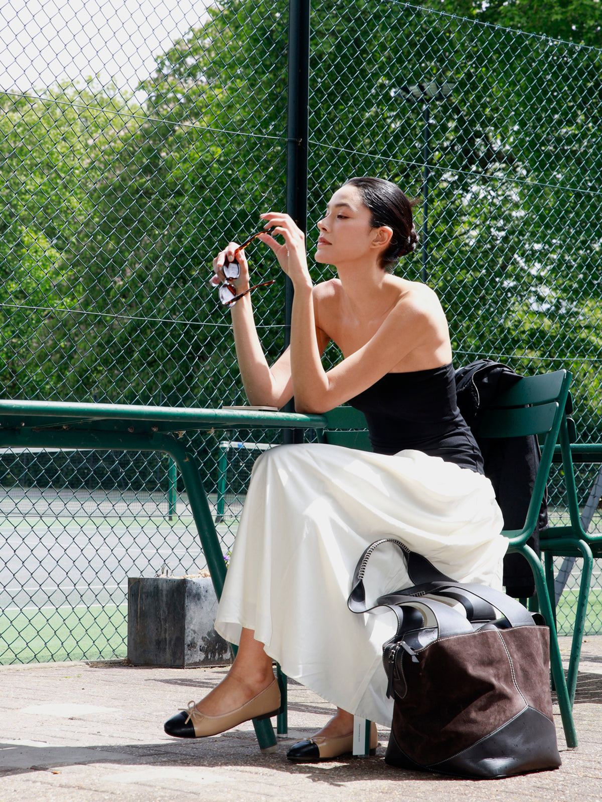 Contrast Color Tube Long Dress Elegant Slim Fit Evening Gown
