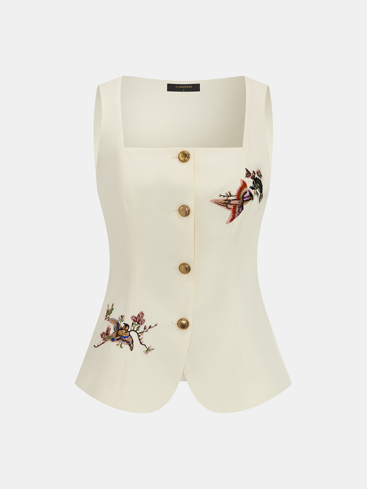 Floral Bird Embroidered Vest & Shorts Set for Toddlers and Kids