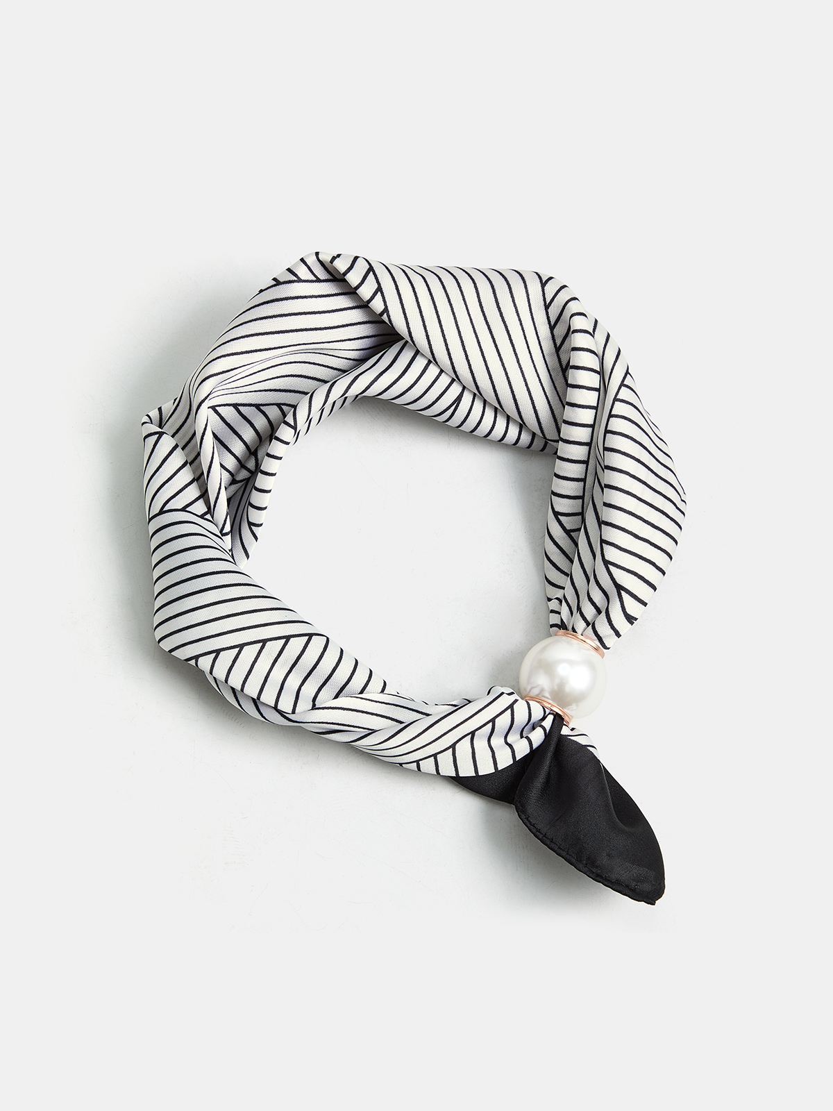Striped Pearl Magnetic Closure Scarf with Lightweight, Elegant Design for Women